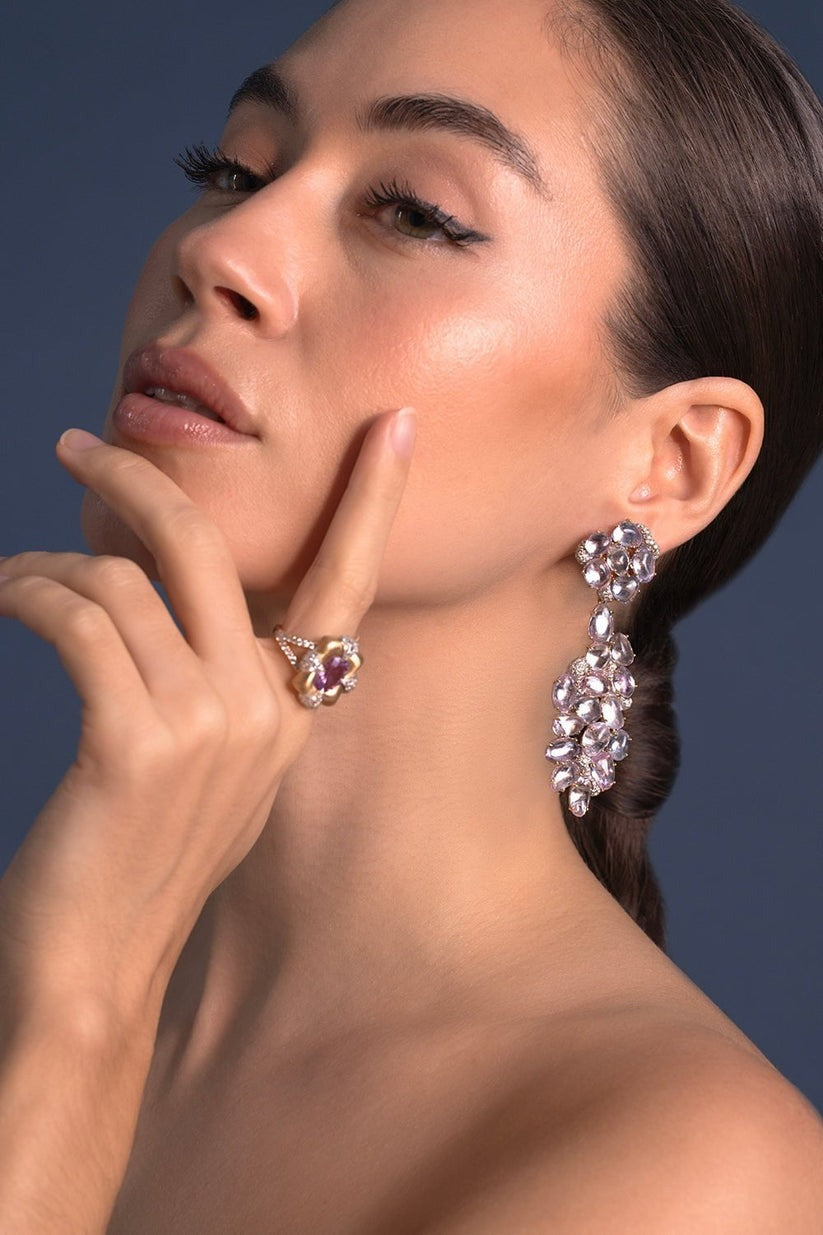 PIECE OF THE WEEK - VICTOR VELYAN MOON QUARTZ GRAPE EARRINGS