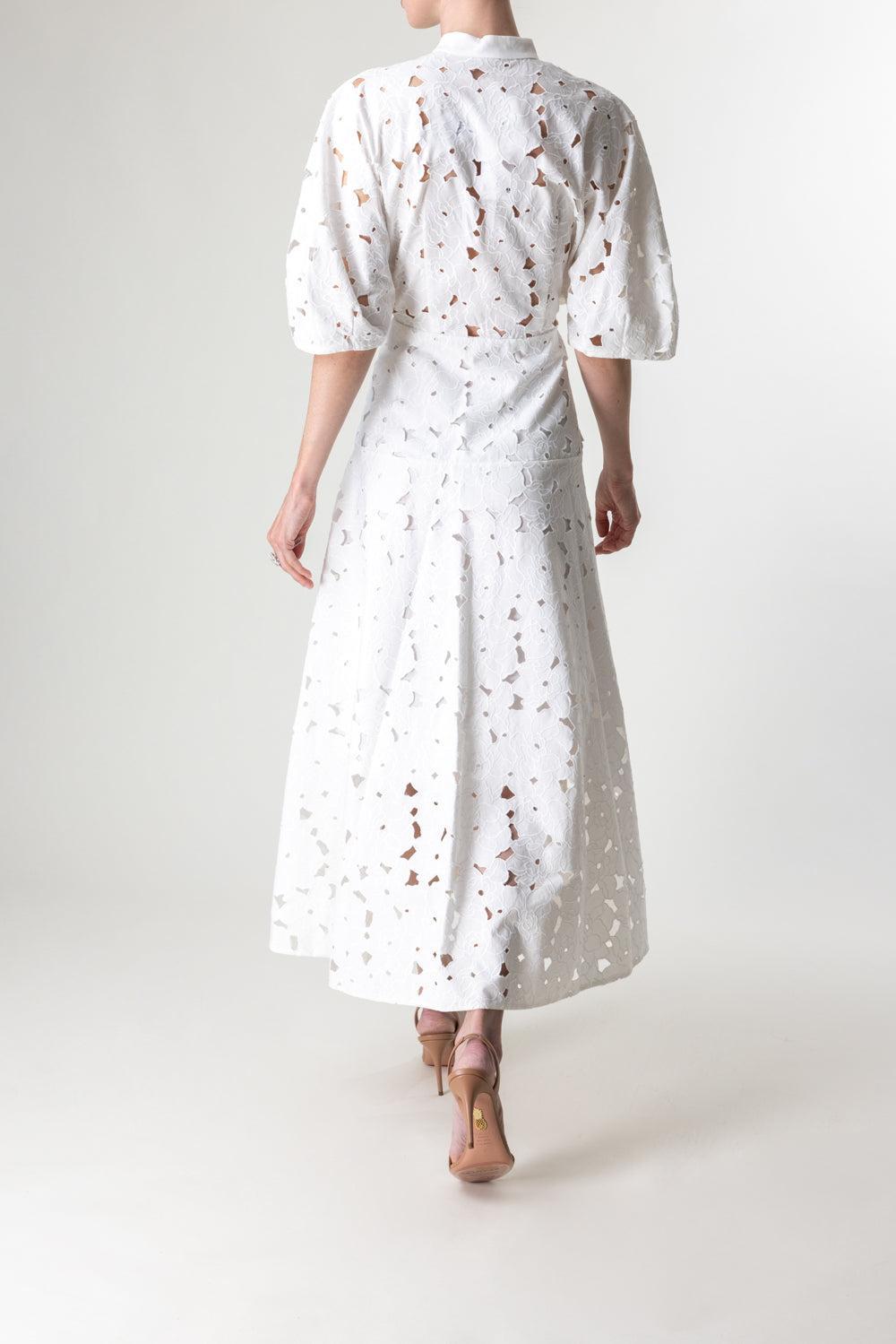 Short Sleeve Midi Shirt Dress-IVORY-2-CLOTHINGDRESSCASUAL-ERDEM