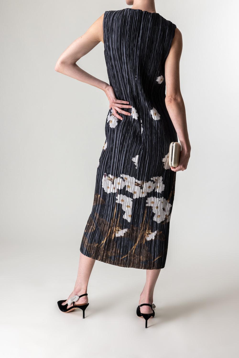 Pleated Sleeveless Dress-ELGARBLK-2-CLOTHINGDRESSCOCKTAIL-ERDEM