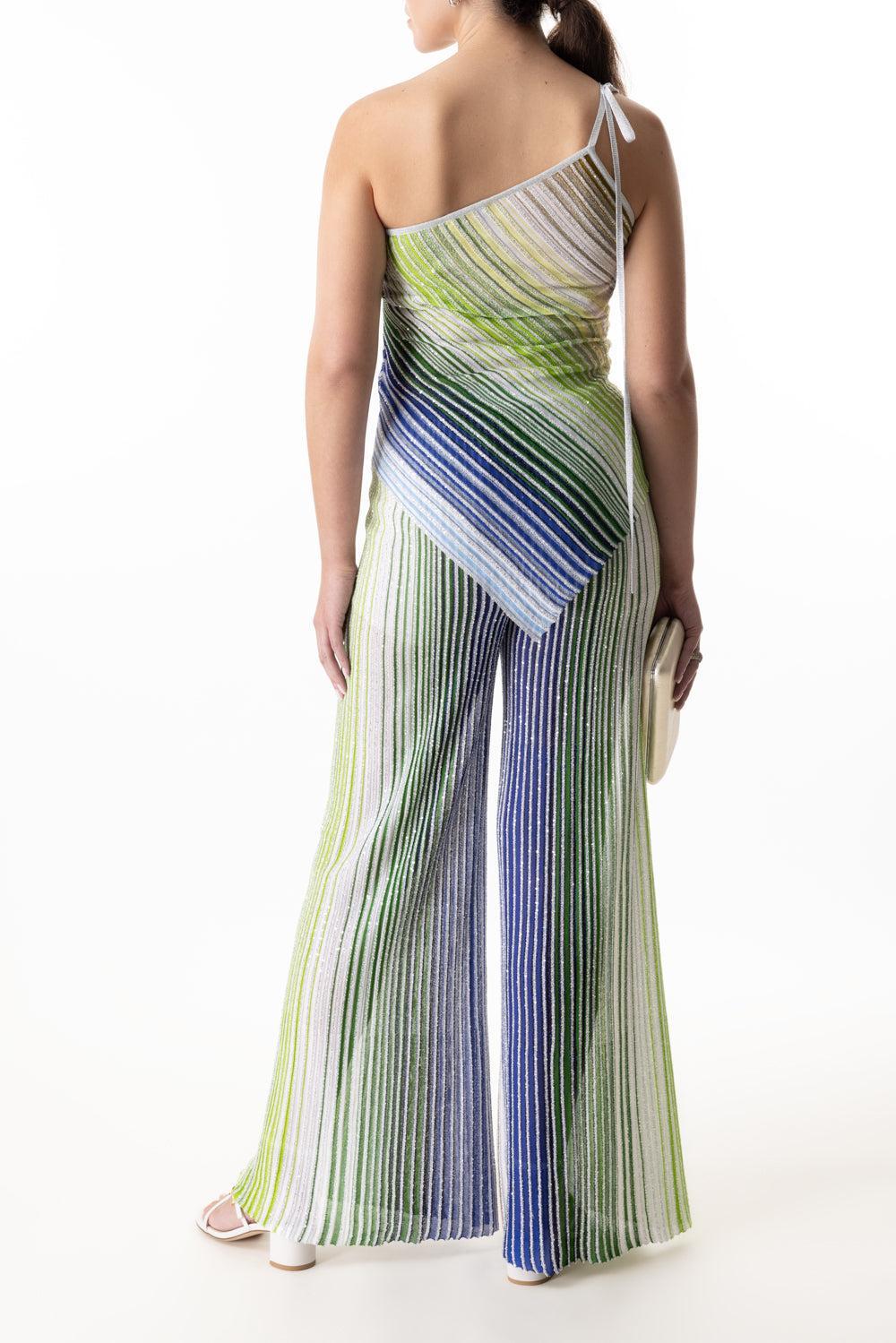 Sequin Flare Trousers-GRNWHBLU-38-CLOTHINGPANTWIDE LEG-MISSONI