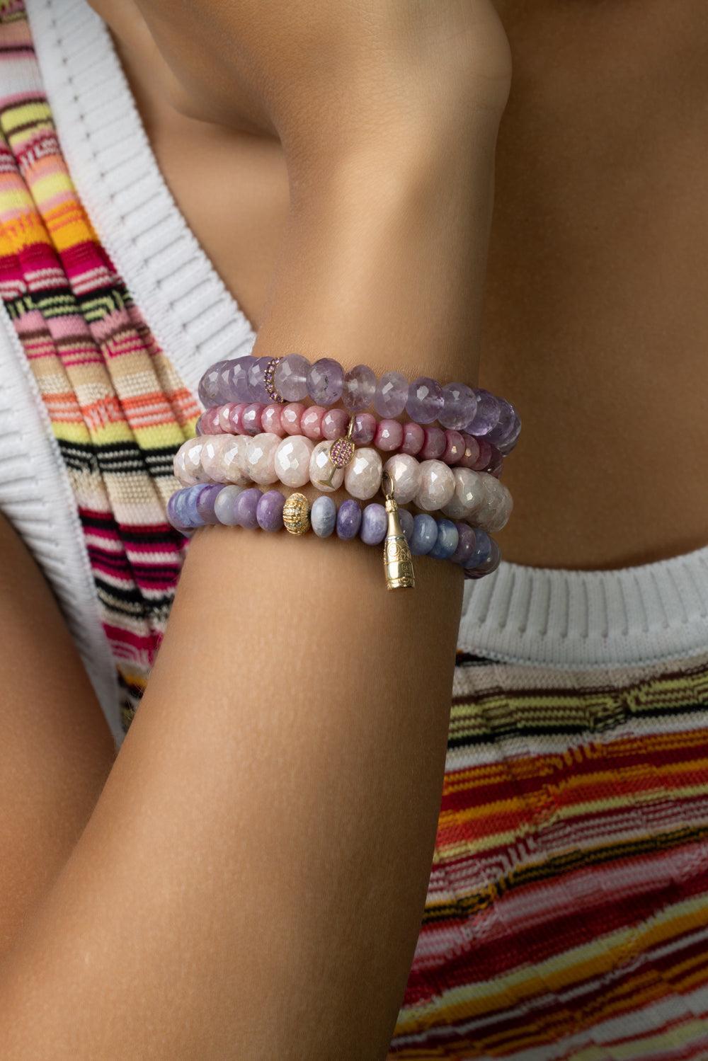 Tiny Wine Glass Red Moonstone Charm Bracelet-YELLOW GOLD-JEWELRYFINE JEWELBRACELET O-SYDNEY EVAN