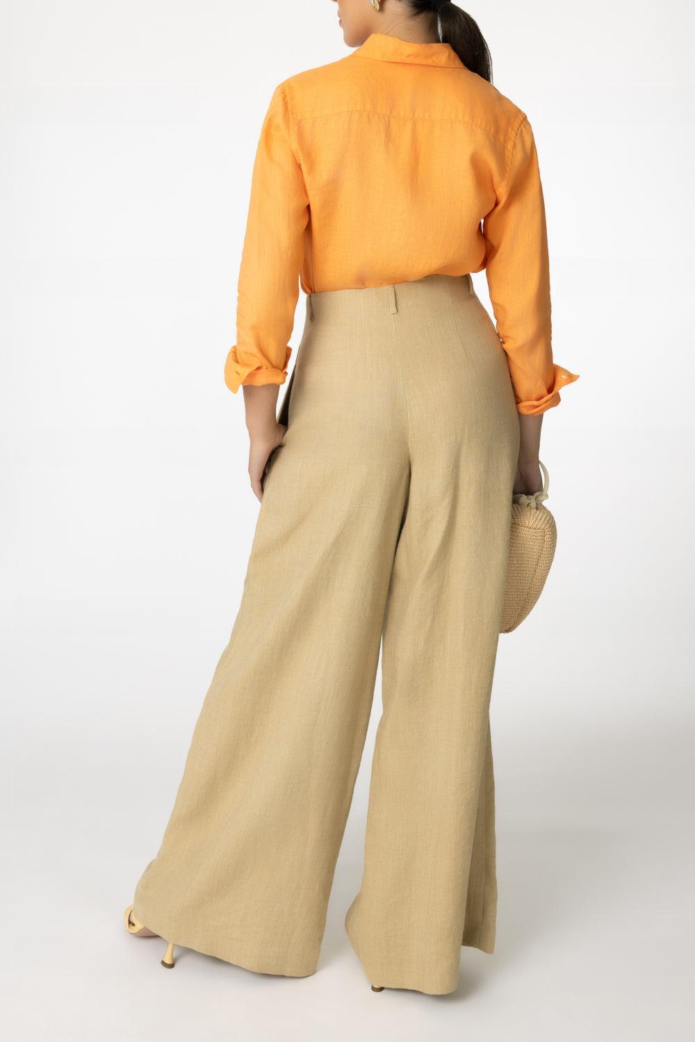 Long Sleeve Mod Shirt - Orange-ORANGE-38-CLOTHINGTOPBLOUSE-ASPESI