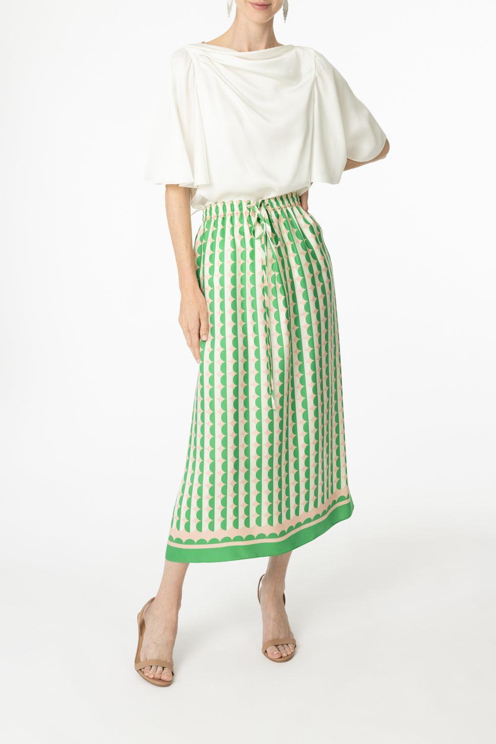 Draped Short Sleeve Top-IVORY-2-CLOTHINGTOPBLOUSE-ERDEM