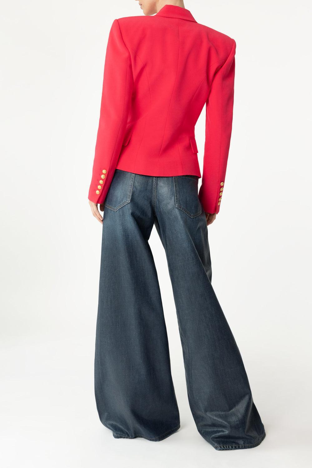 Six Button Fitted Jacket-FUCHSIA-36-CLOTHINGJACKETBLAZERS-BALMAIN