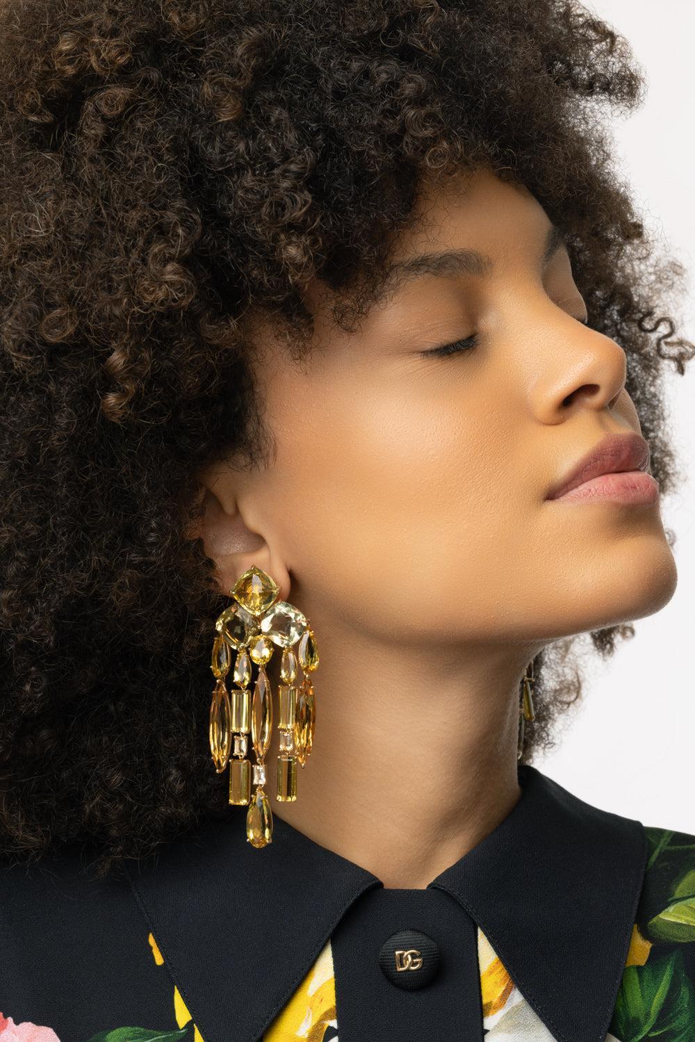 Citrine Chandelier Drop Earrings-YELLOW GOLD-JEWELRYFINE JEWELEARRING-TONY DUQUETTE