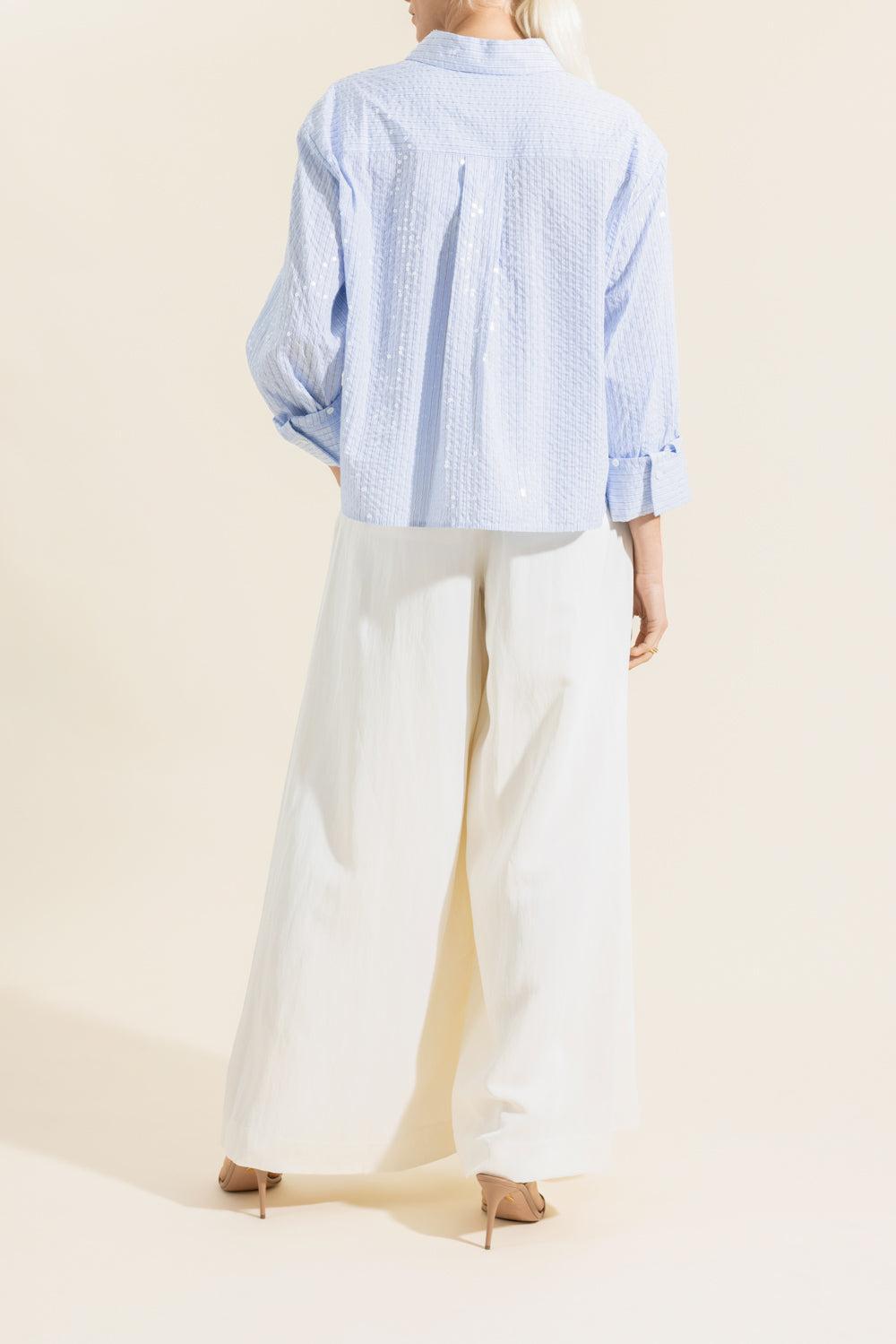 J.D. Shirt - Blue White-BLUE-XS-CLOTHINGTOPBLOUSE-TWP