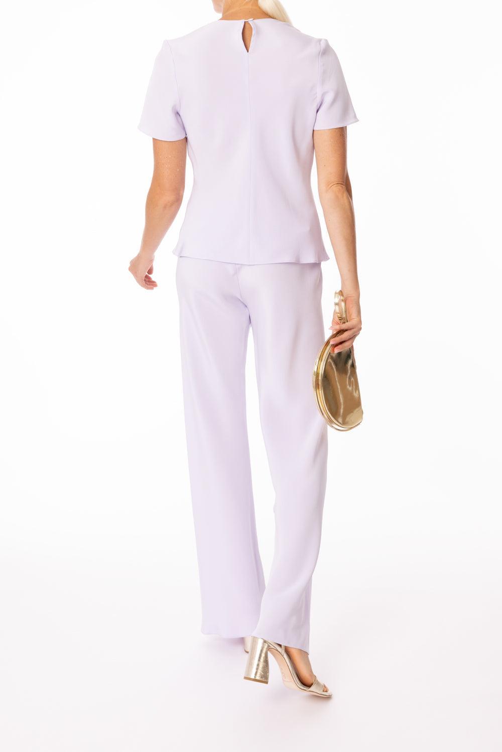 Bias Wide Leg Pant - Lilac-LILAC-P-CLOTHINGPANTWIDE LEG-PETER COHEN