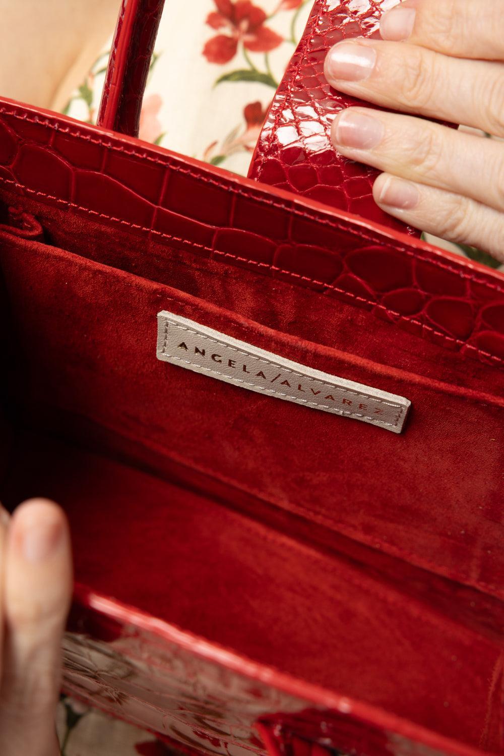 Demi Arco Bag - Fire Red-FIRE RED-HANDBAGTOP HANDLE-ANGELA ALVAREZ