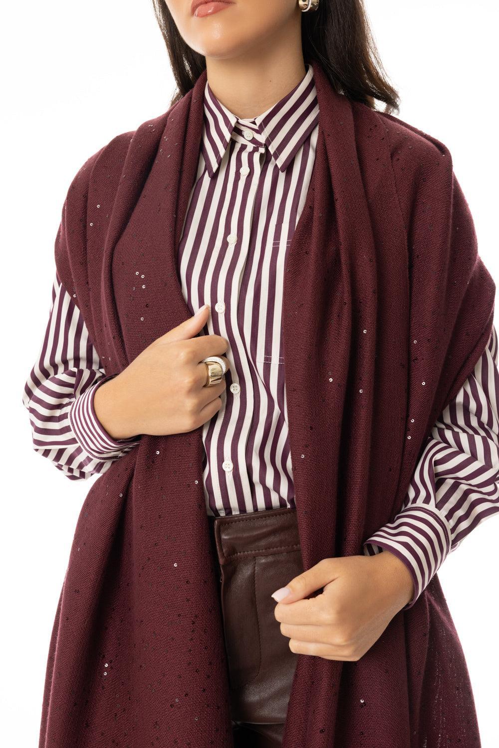 Paillette Scarf - Amaranto-AMARANTO-O/S-ACCESSORIESCARVES-BRUNELLO CUCINELLI