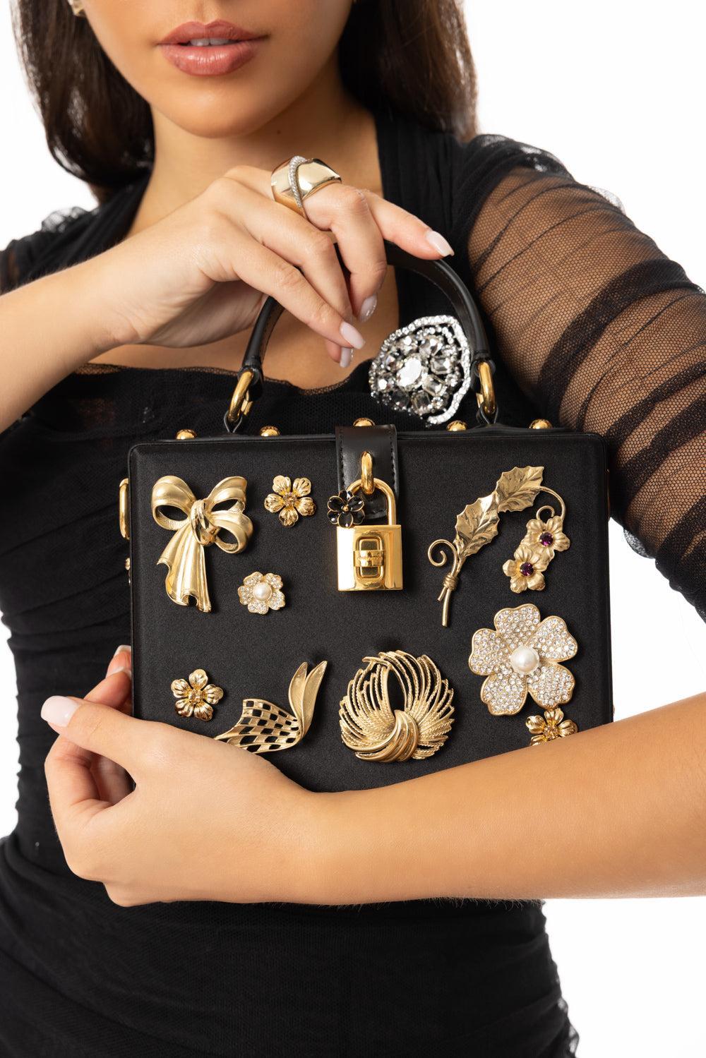 Dolce Box Handbag - Black Charms-BLACK-HANDBAGTOP HANDLE-DOLCE & GABBANA