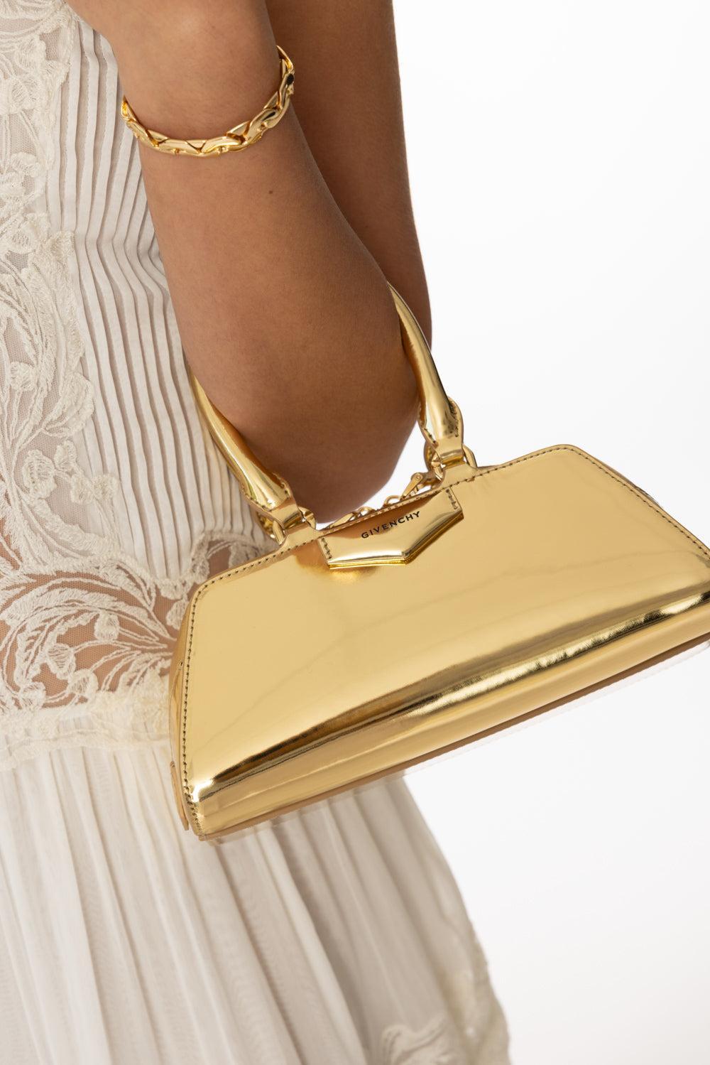 Mini Antigona Bag - Golden-GOLDEN-O/S-HANDBAGTOP HANDLE-GIVENCHY