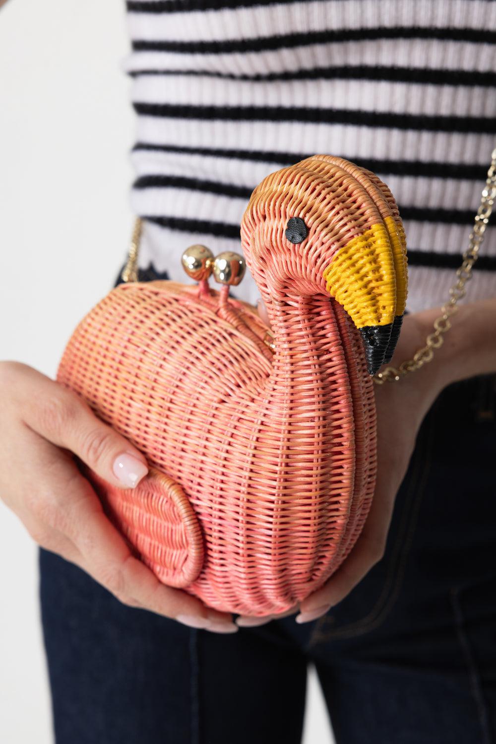 JUSTIN FLAMINGO CLUTCH-PINK-O/S-HANDBAGCLUTCHES-SERPUI