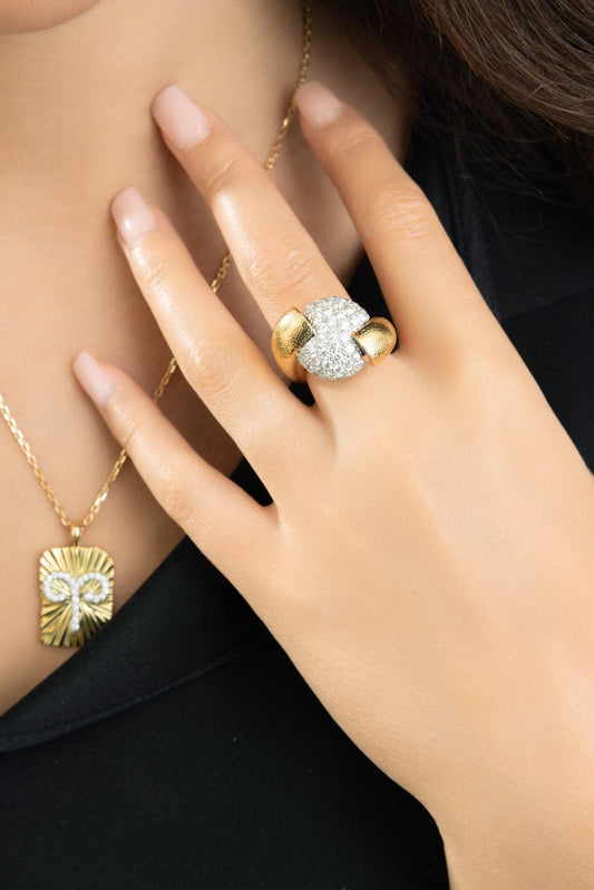 Diamond Bomboloni Ring-YELLOW GOLD-6.5-JEWELRYFINE JEWELRING-DAVID WEBB