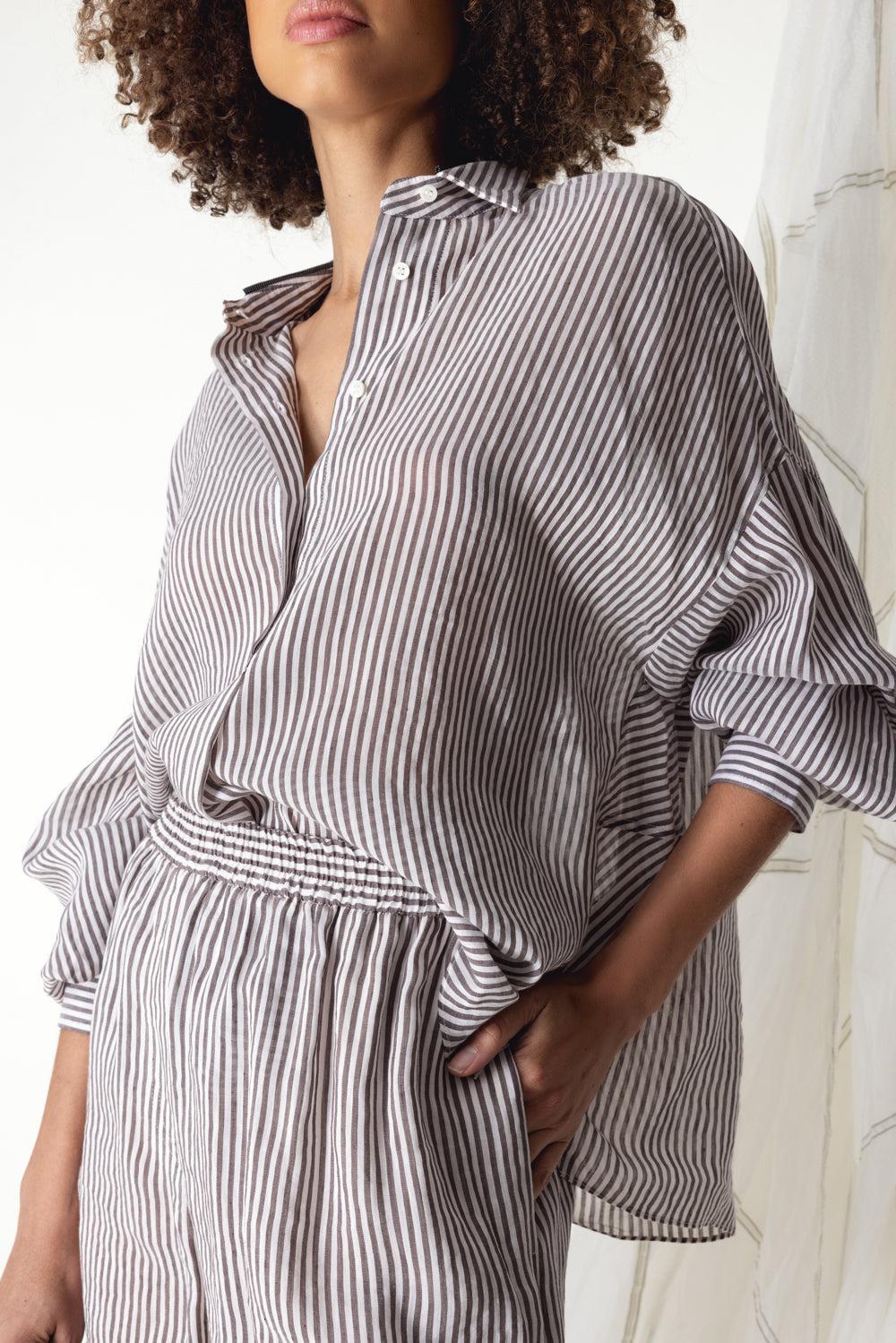 Pull-Up Short-WHT/BRWN-XS-CLOTHINGPANTSHORT-BRUNELLO CUCINELLI