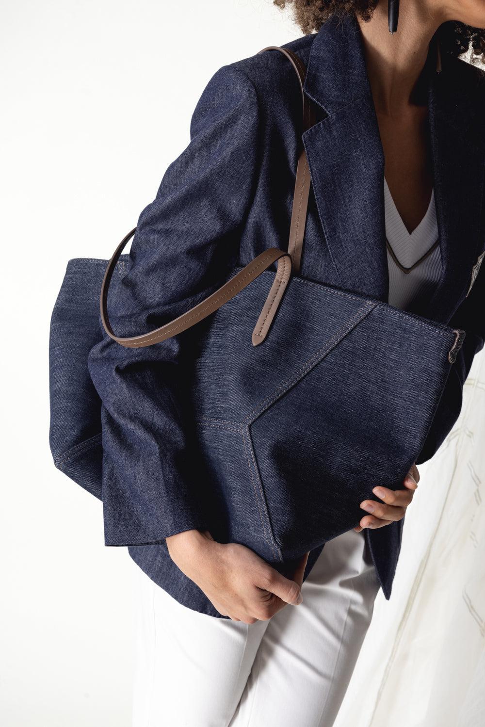 BC Duo Bag - Denim-DENIM-O/S-HANDBAGTOTES-BRUNELLO CUCINELLI
