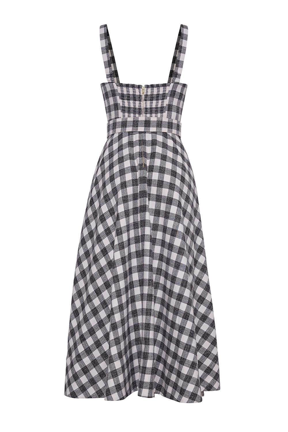 Calypso Dress-BLACK IVORY BOUCLE GRRD-0-CLOTHINGDRESSCASUAL-CARA CARA