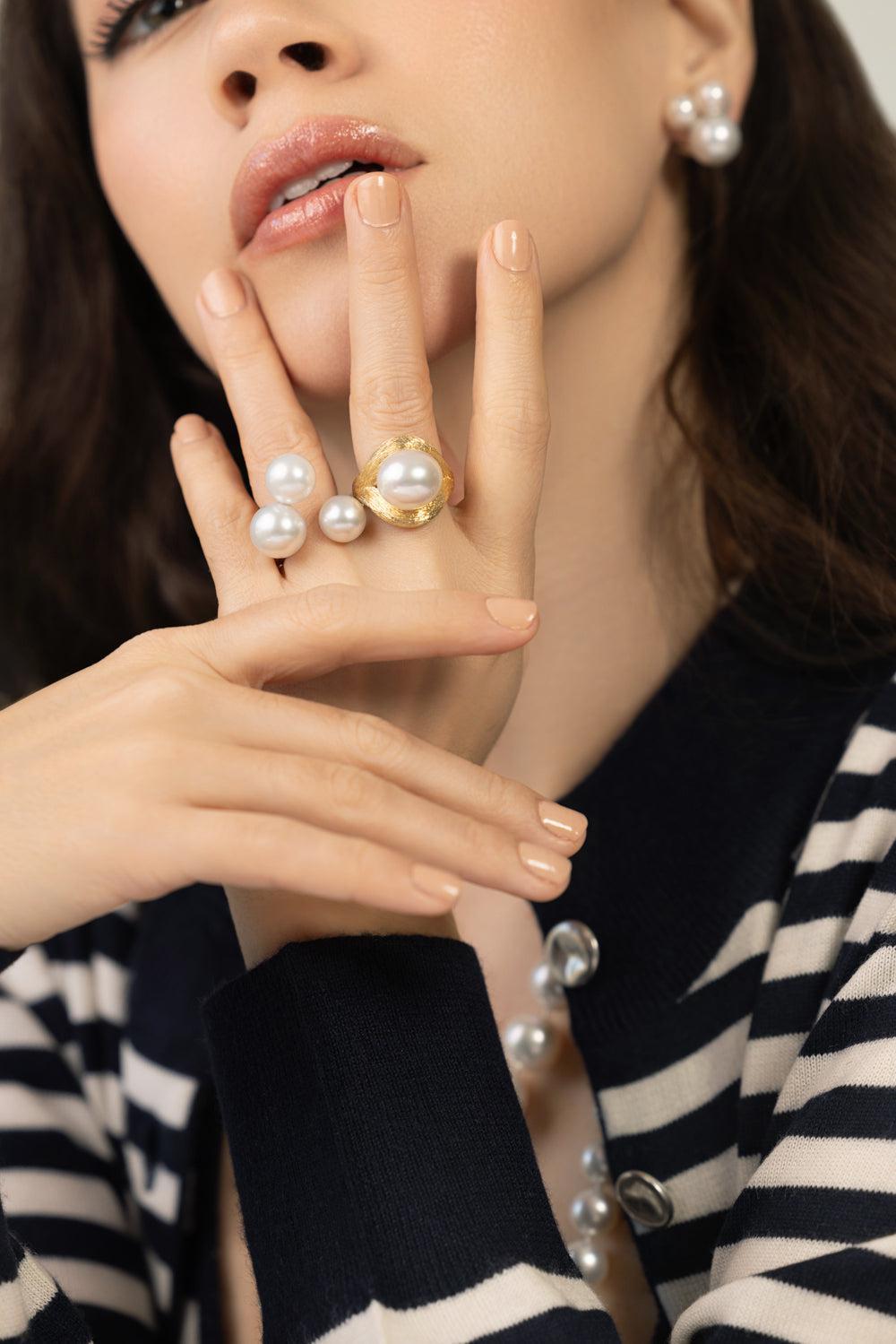 Contemporary Pearl Ring-YELLOW GOLD-6.5-JEWELRYFINE JEWELRING-ASSAEL