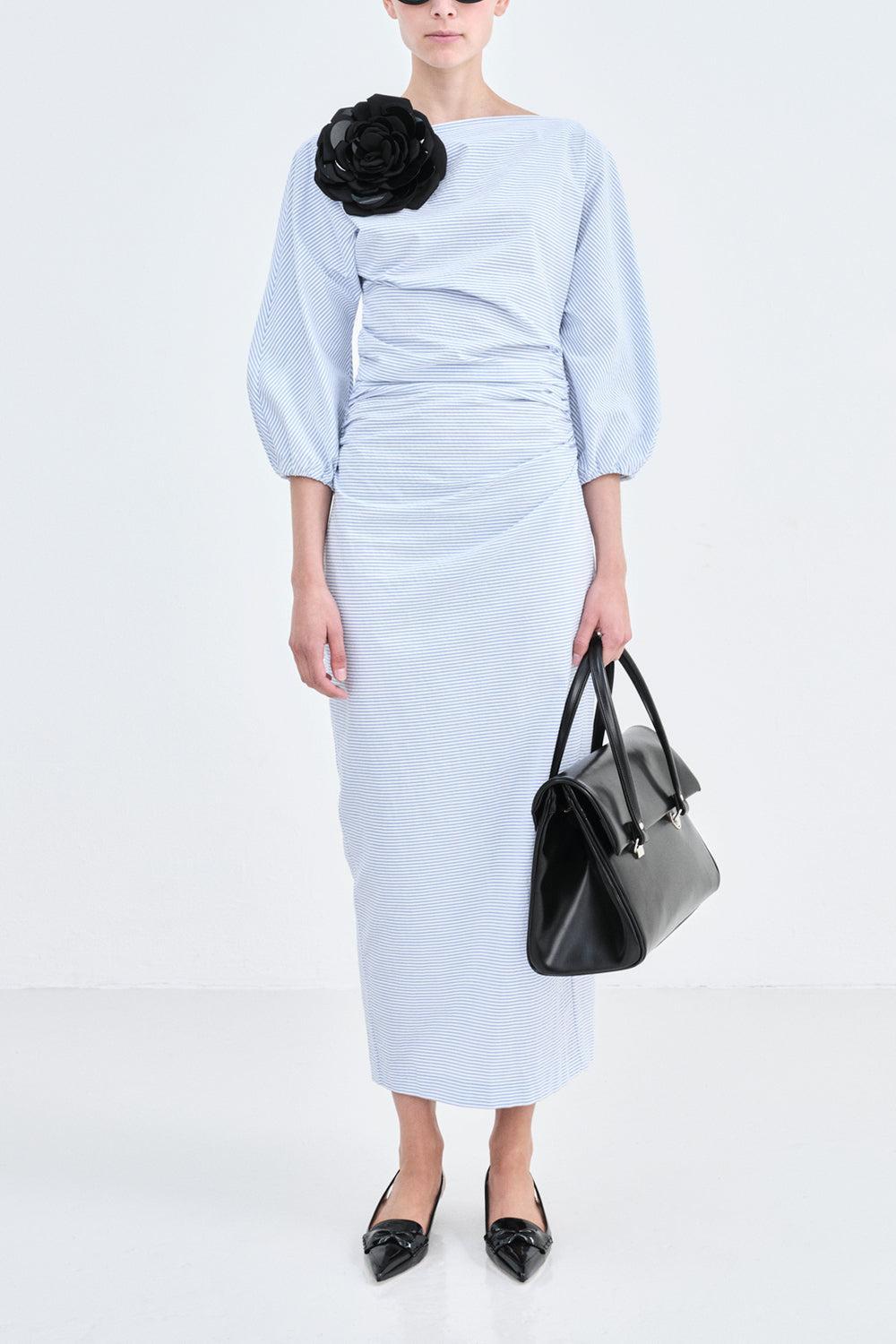 Ezra Dress-BLUE/IVORY-36-CLOTHINGDRESSCASUAL-BERNADETTE