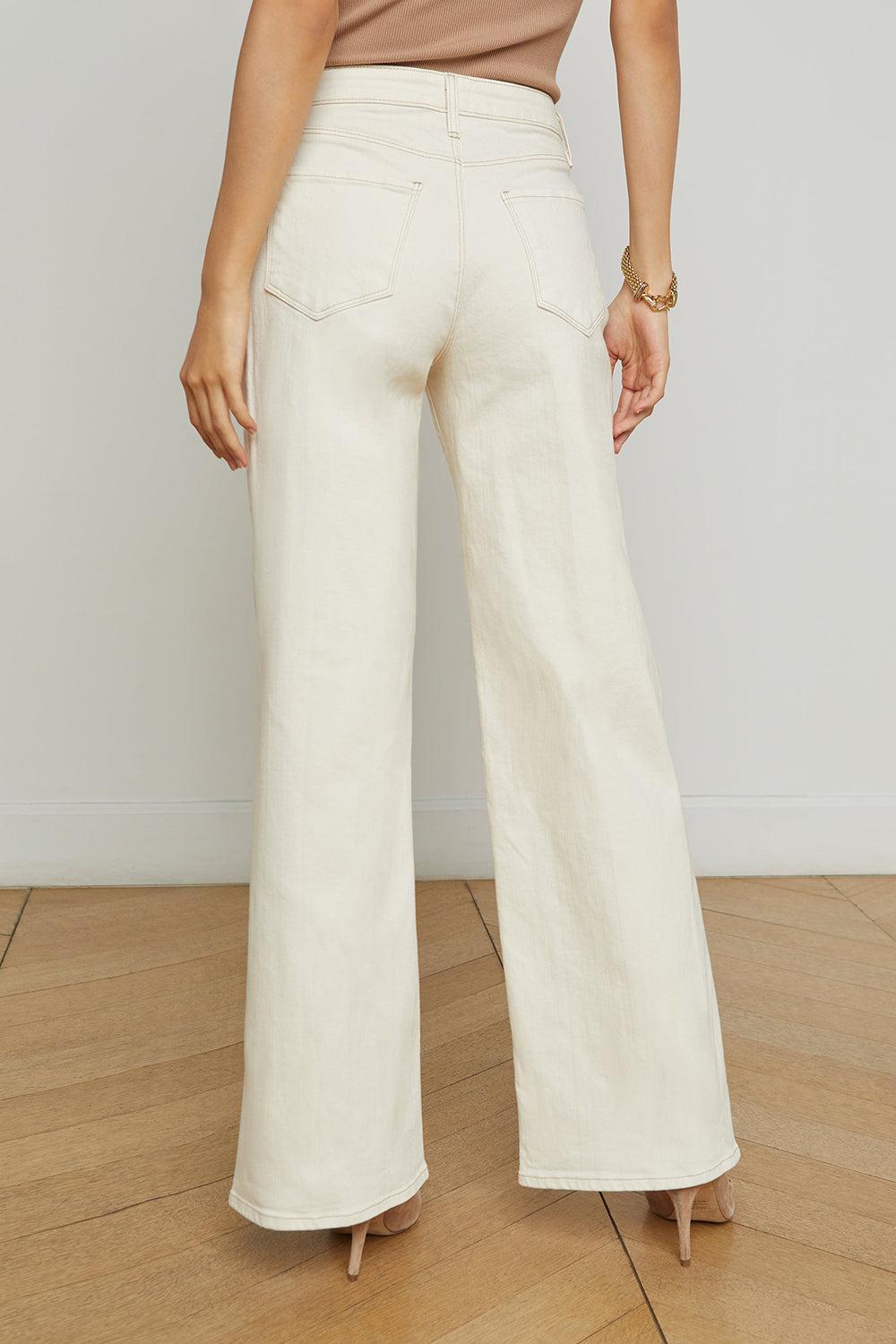 Alicient Pant - Macadamia-MACADAMI-26-CLOTHINGPANTWIDE LEG-L'AGENCE