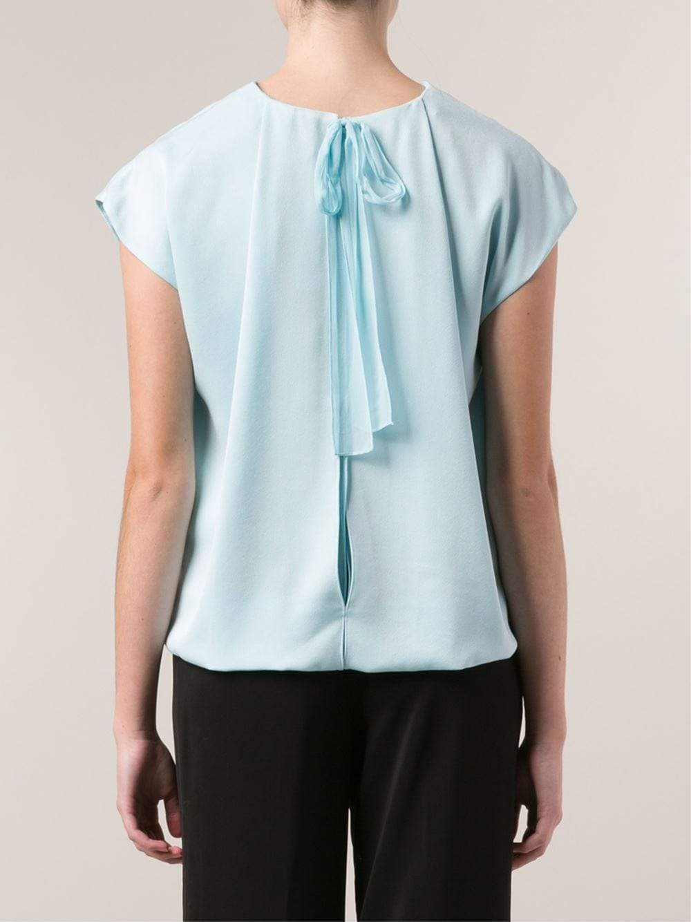 3.1 PHILLIP LIM-Draped Key Hole Top With Chiffon-