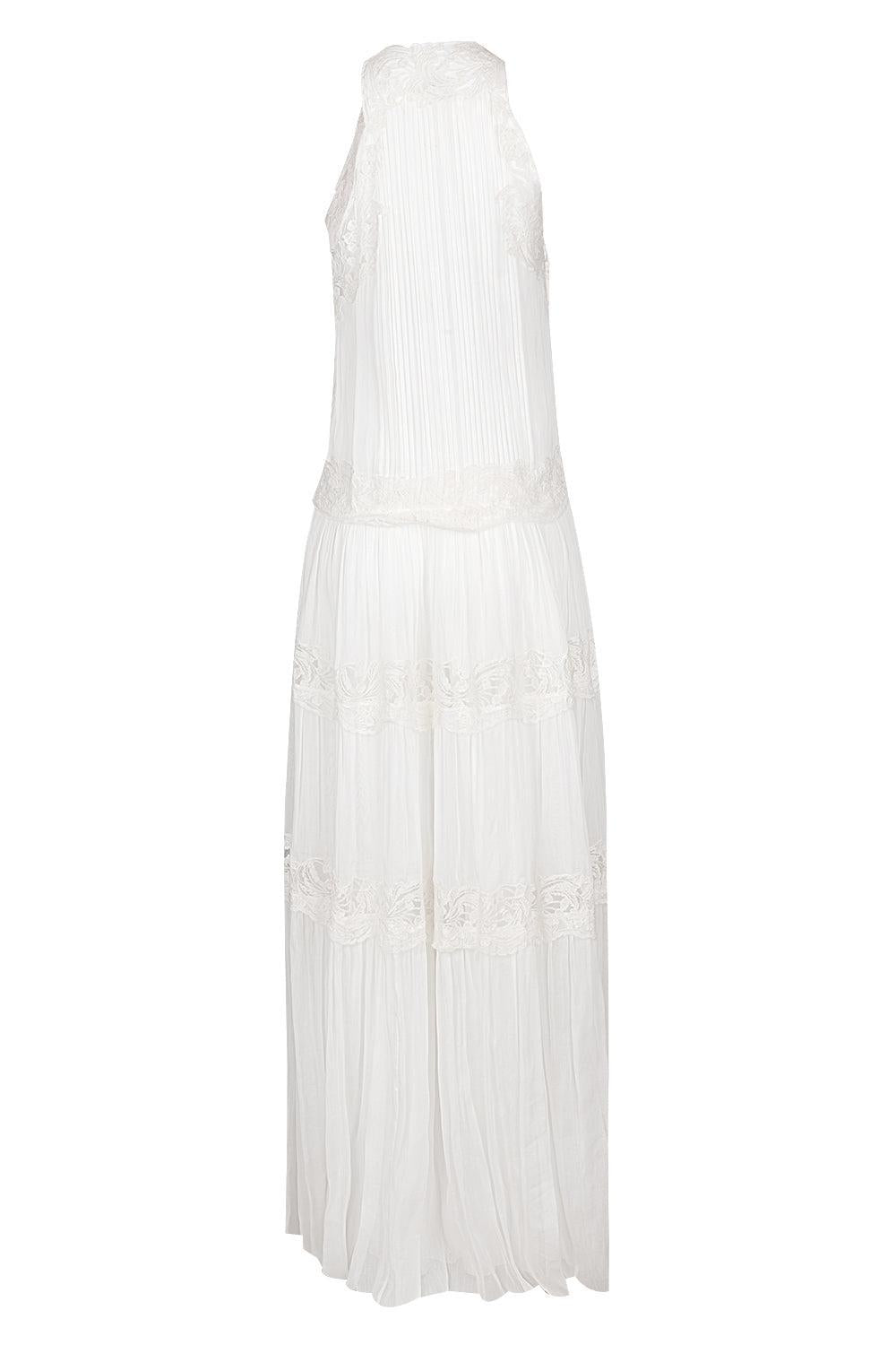 Embroidered Long Dress-SNOW WHITE-40-CLOTHINGDRESSGOWN-ERMANNO SCERVINO