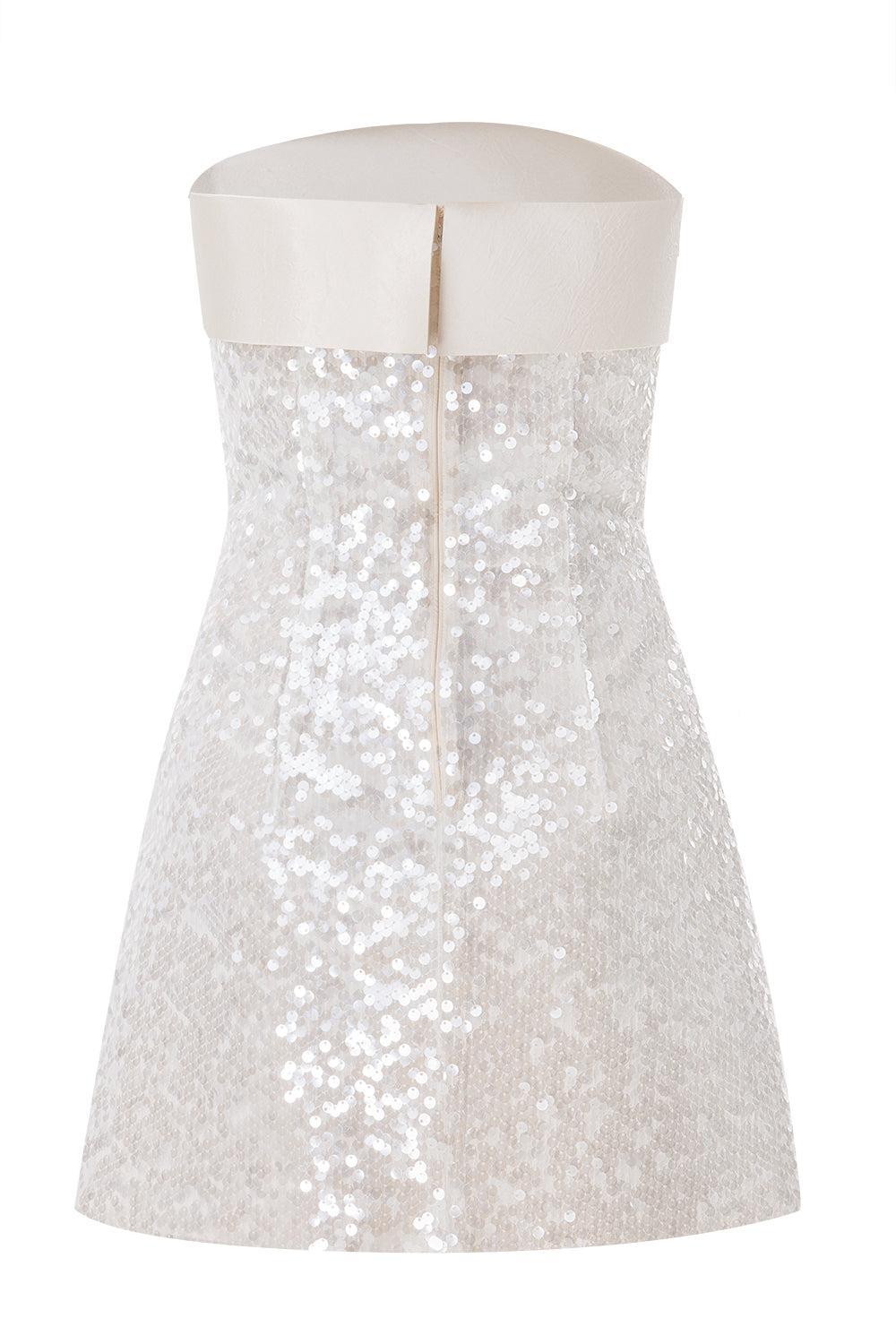 Strapless Sequin Mini Dress-IVORY-38-CLOTHINGDRESSCOCKTAIL-PHILOSOPHY