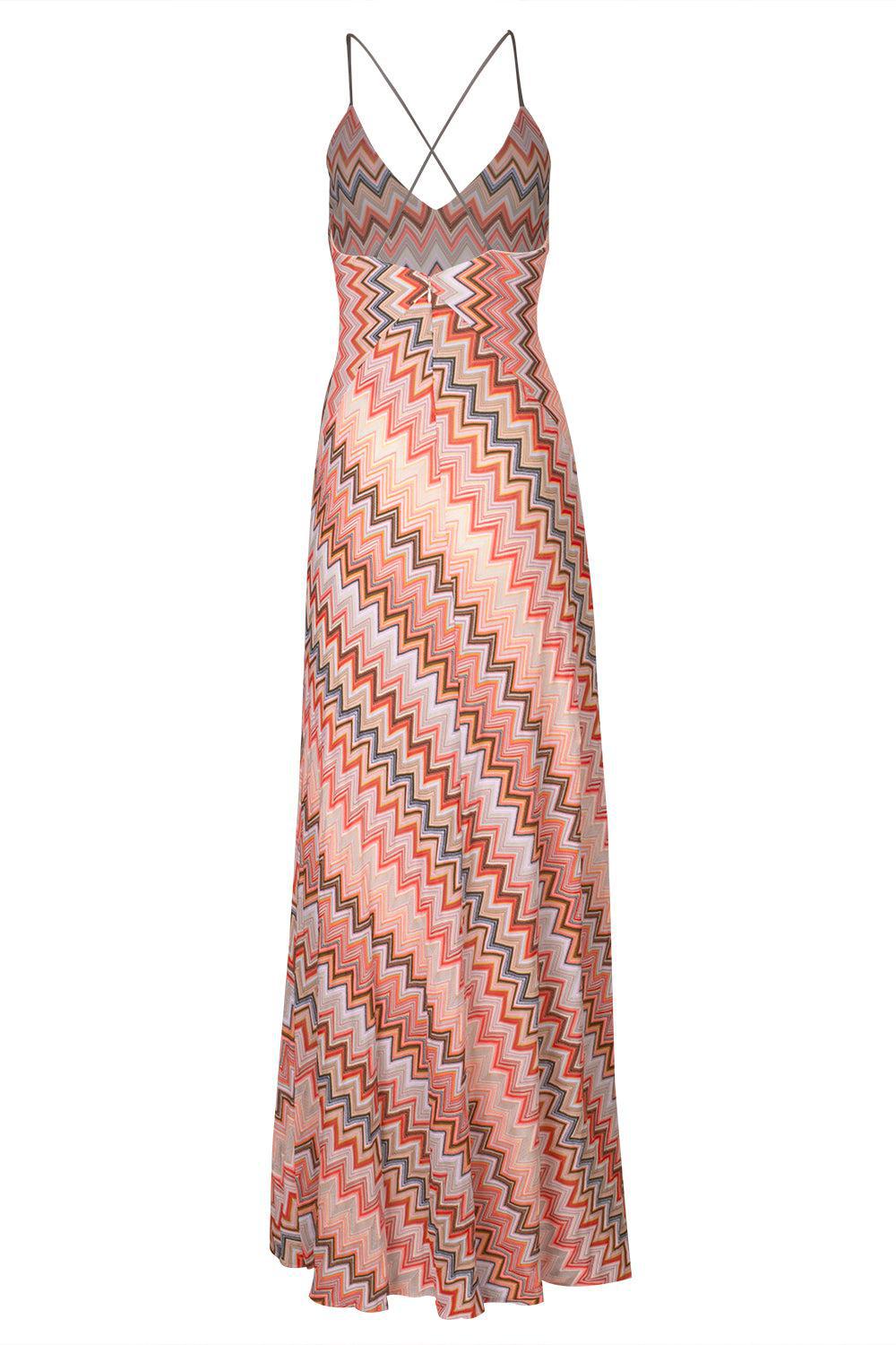 Strappy Long Dress-YLWPNKWH-38-CLOTHINGDRESSCASUAL-MISSONI