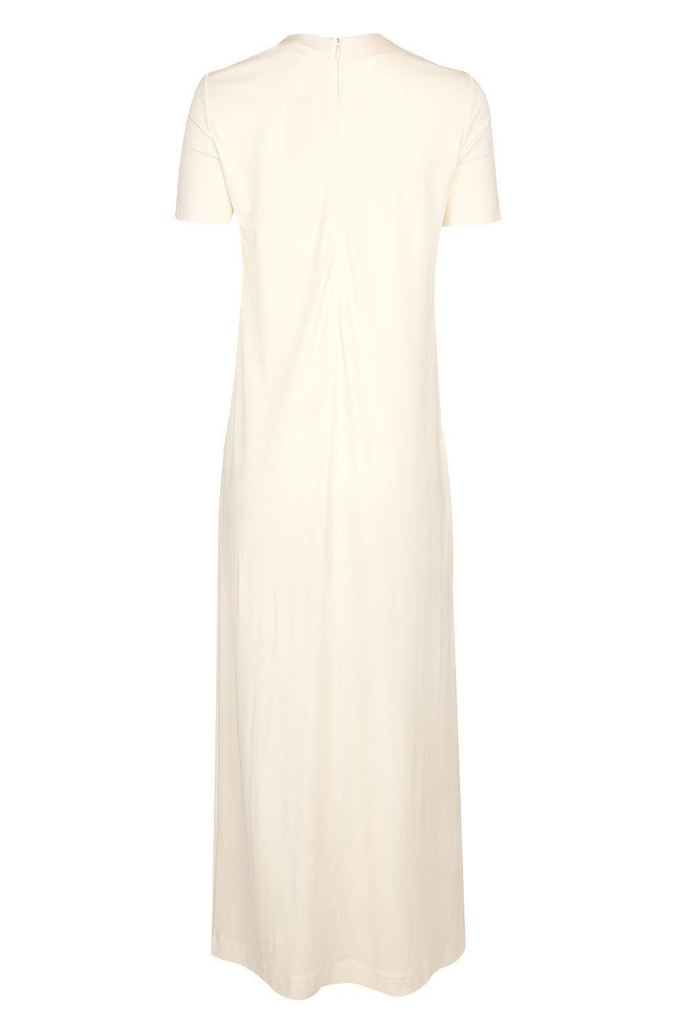 Short Sleeve Painted Roses Dress-WHT/IVOR-4-CLOTHINGDRESSCASUAL-OSCAR DE LA RENTA