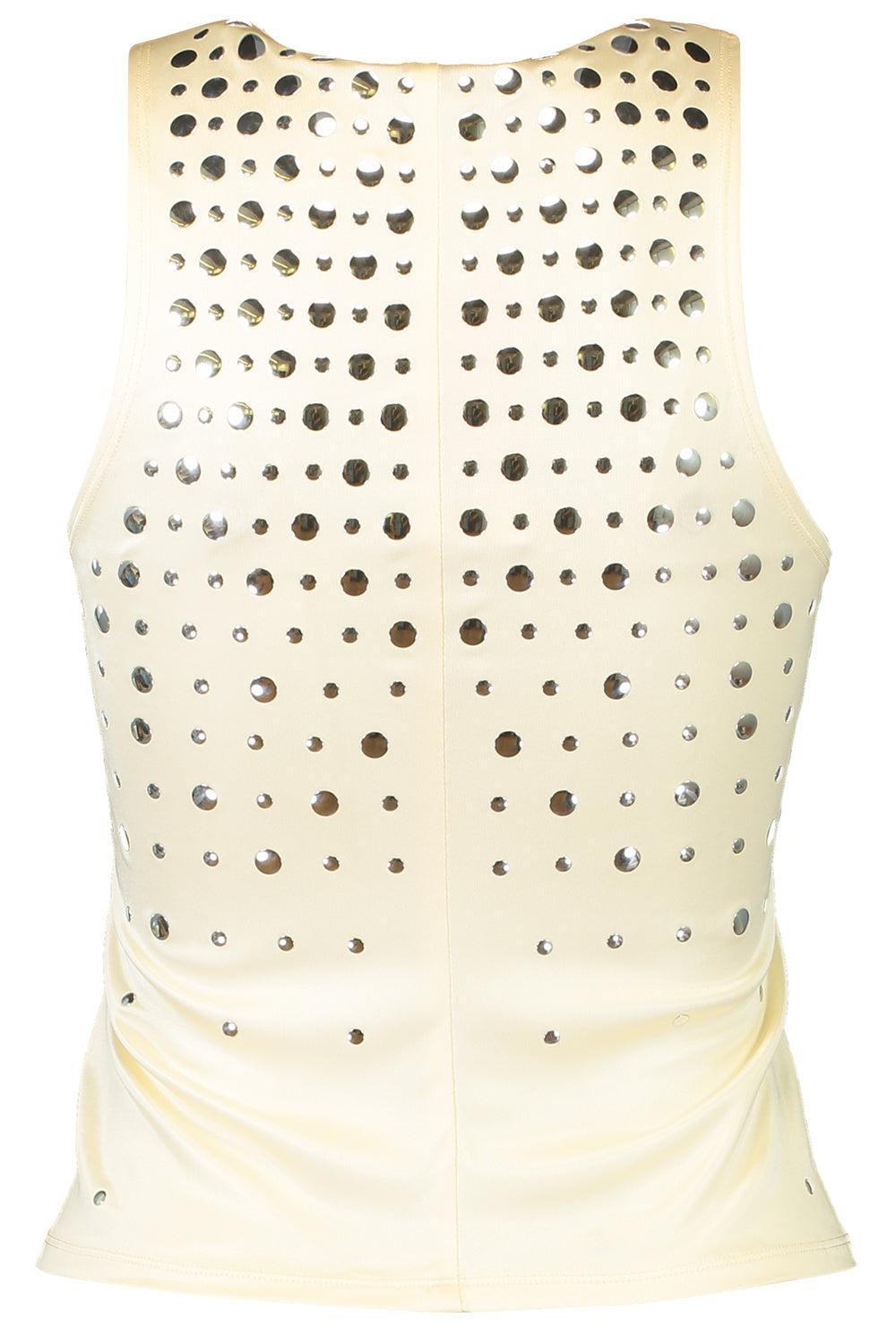 Knit Detail Top-VANILLA-36-CLOTHINGTOPTANK-SONIA RYKIEL