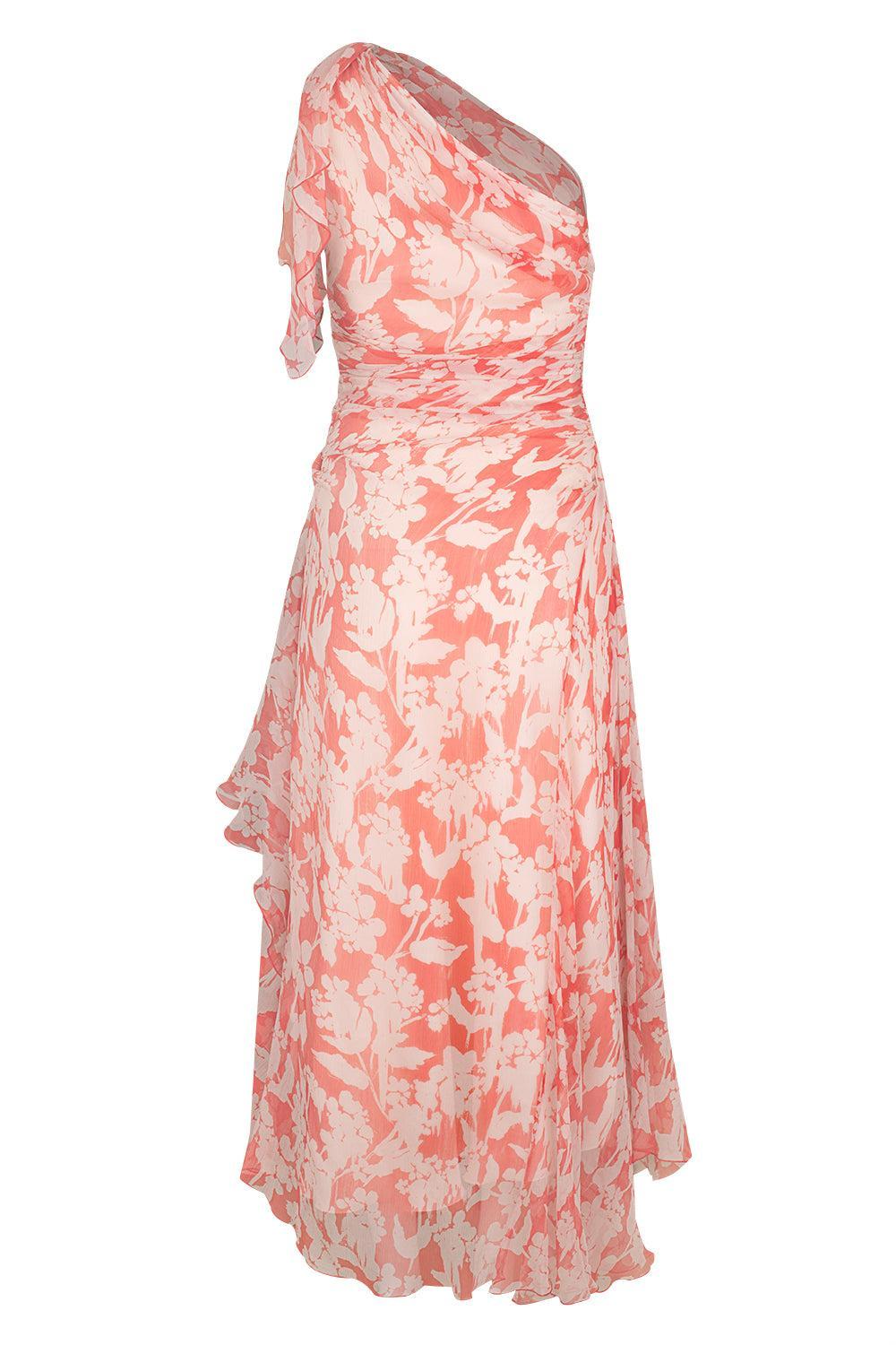 One Shoulder Draped Dress-CHILBLSH-2-CLOTHINGDRESSCASUAL-VICTORIA BECKHAM