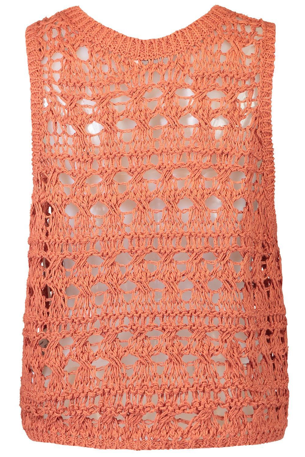 Open Work Knit Vest-TANGERINE-XS-CLOTHINGTOPSWEATER-BRUNELLO CUCINELLI
