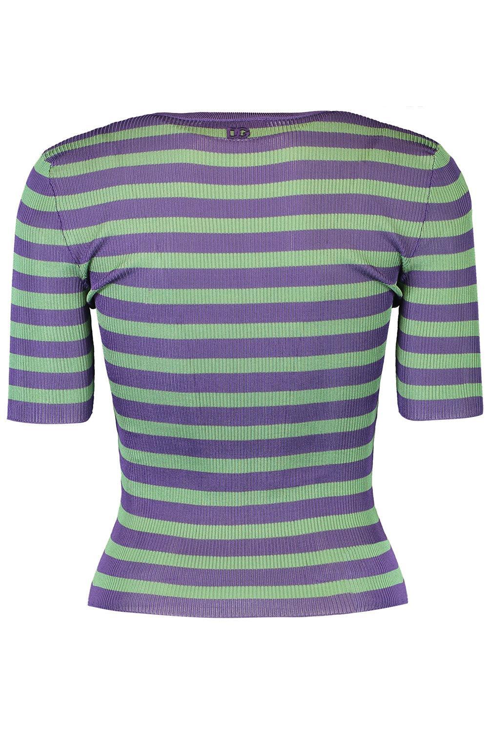 Elbow Stripe Crewneck-GRN/PURP-40-CLOTHINGTOPKNITS-DOLCE & GABBANA