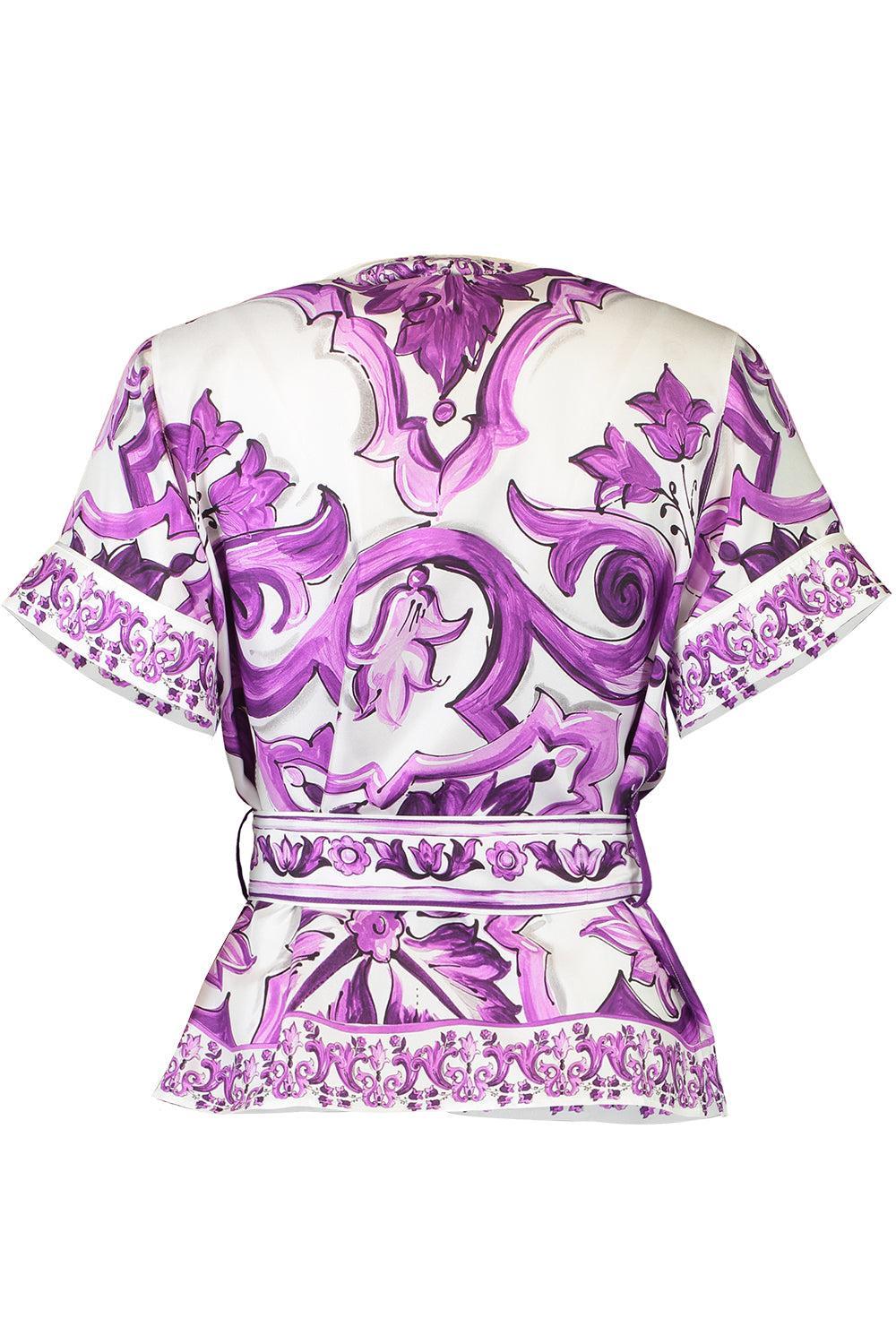 Maiolica Pajama Shirt-MXMAIVIO-38-CLOTHINGTOPBLOUSE-DOLCE & GABBANA