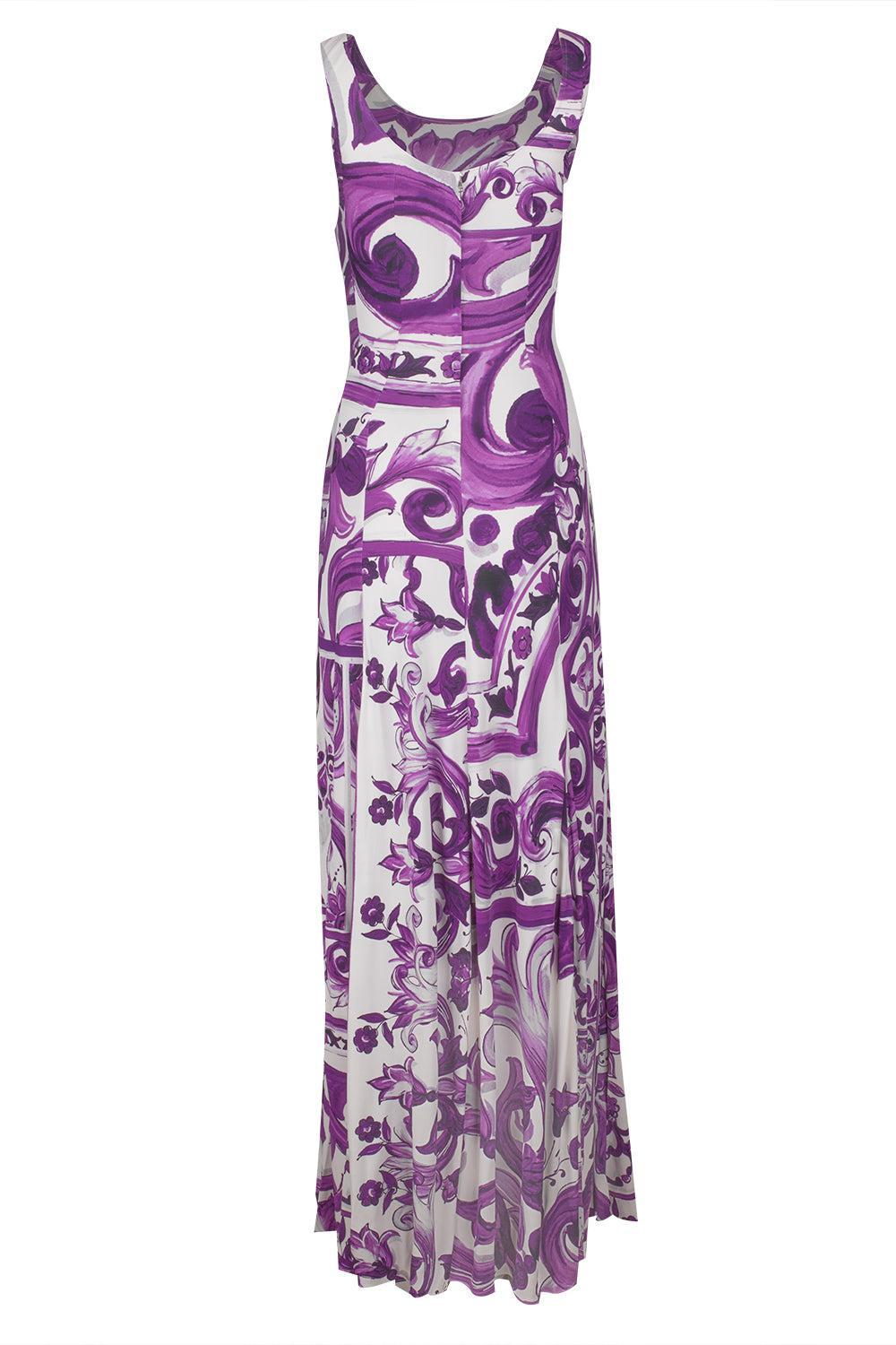 Maiolica Maxi Dress-MXMAIVIO-40-CLOTHINGDRESSCASUAL-DOLCE & GABBANA