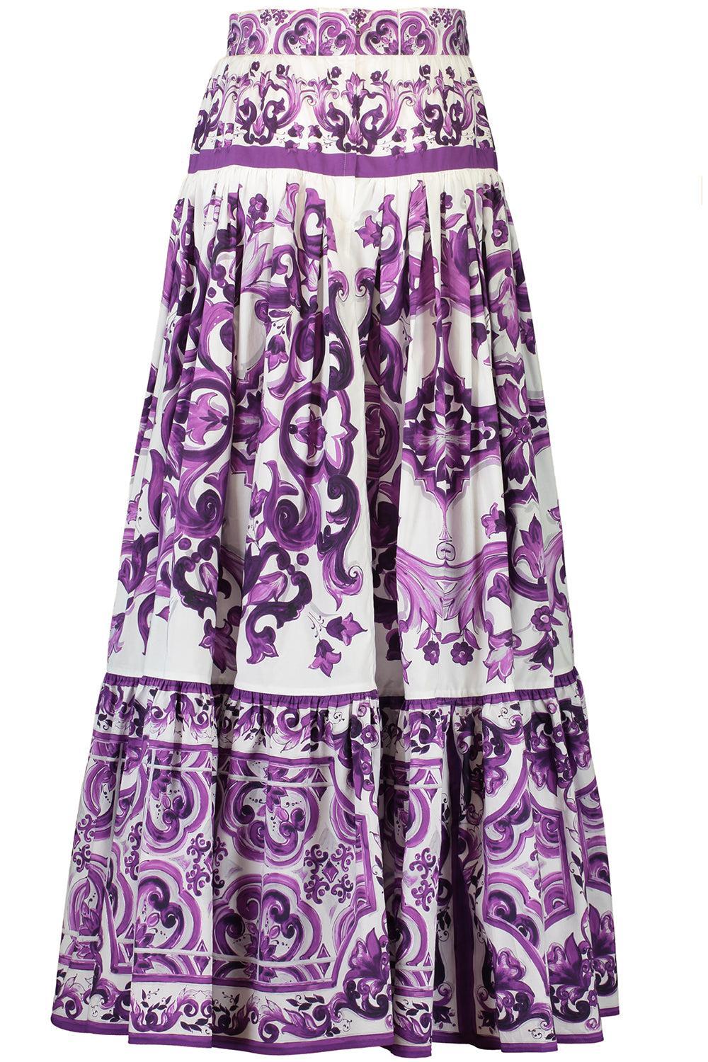 Maiolica Maxi Skirt-MXMAIVIO-40-CLOTHINGSKIRTMAXI-DOLCE & GABBANA