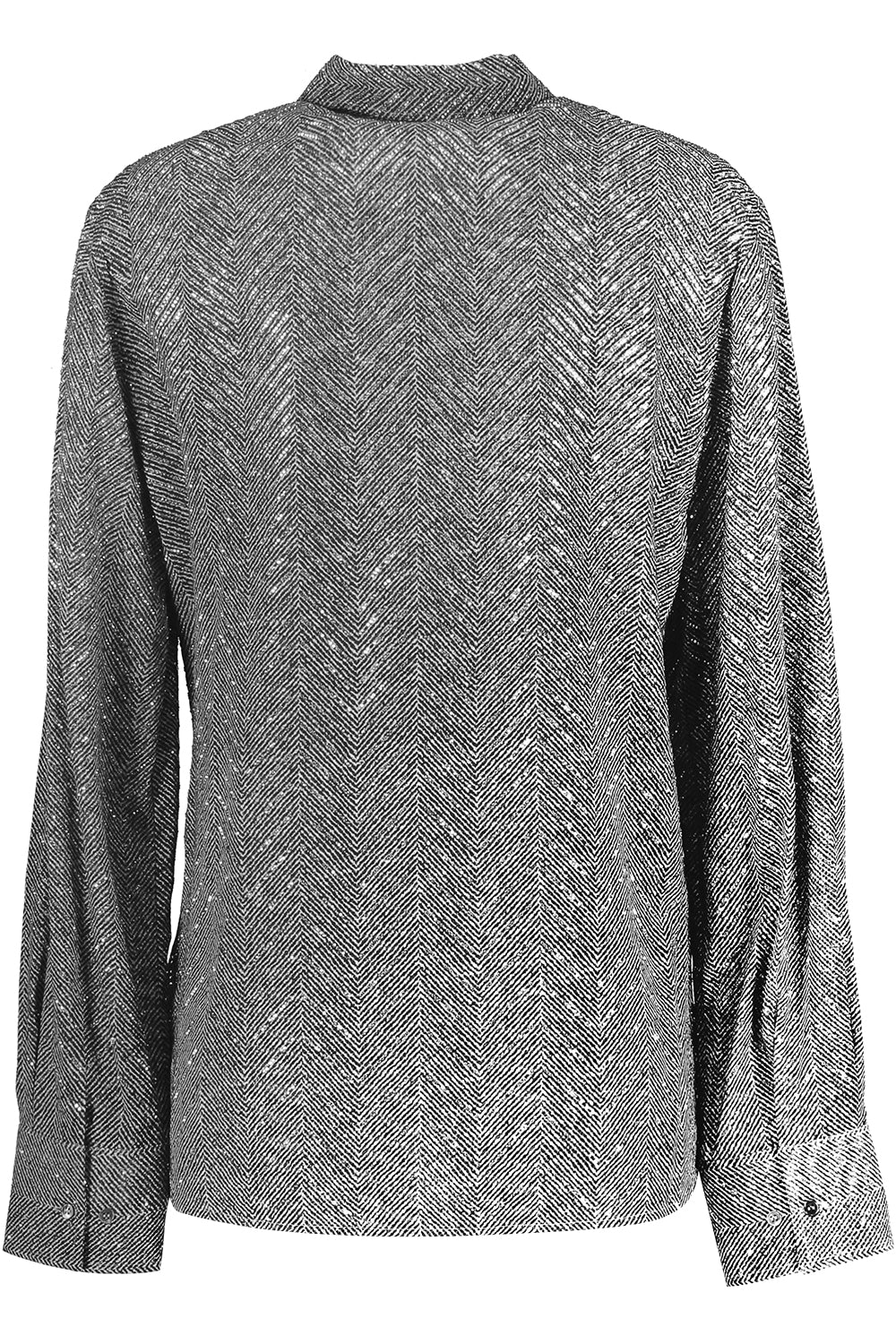 Long Sleeve Button Blouse-GREYPRNT-40-CLOTHINGTOPBLOUSE-ERMANNO SCERVINO