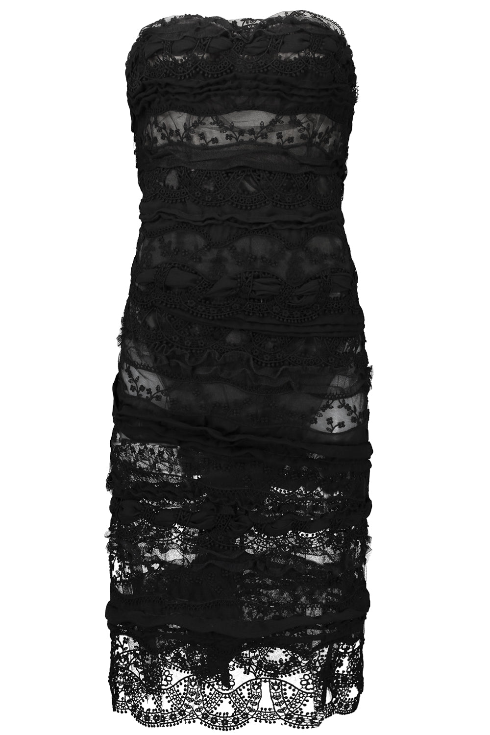 Strapless Long Dress-BLACK-40-CLOTHINGDRESSCOCKTAIL-ERMANNO SCERVINO