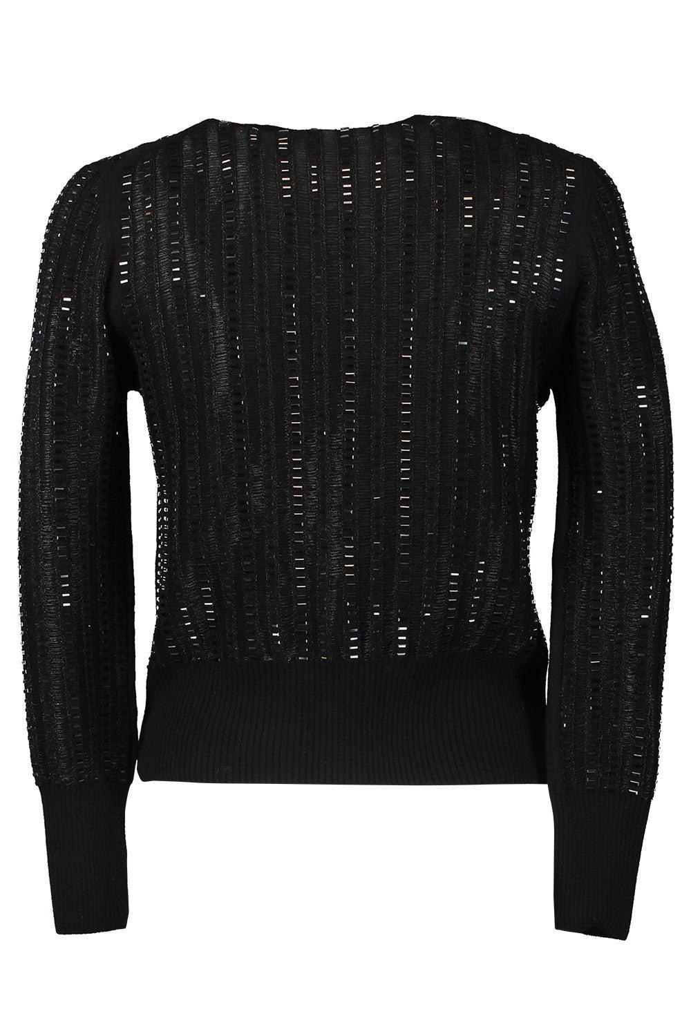Three Quarter Sleeve Cardigan-BLACK-XS-CLOTHINGTOPCARDIGAN-ERMANNO SCERVINO
