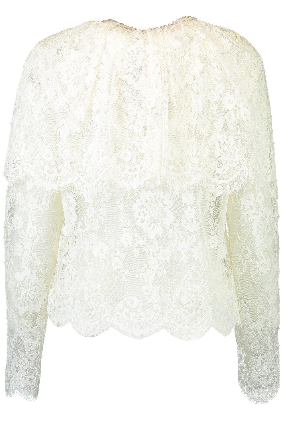 Long Sleeve Cape Top-WHITE-2-CLOTHINGTOPBLOUSE-self-portrait