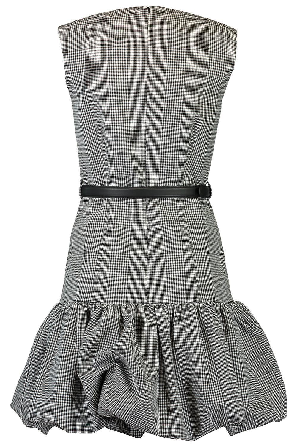 Prince Of Wales Dress-BLACK/WHITE-0-CLOTHINGDRESSCASUAL-self-portrait