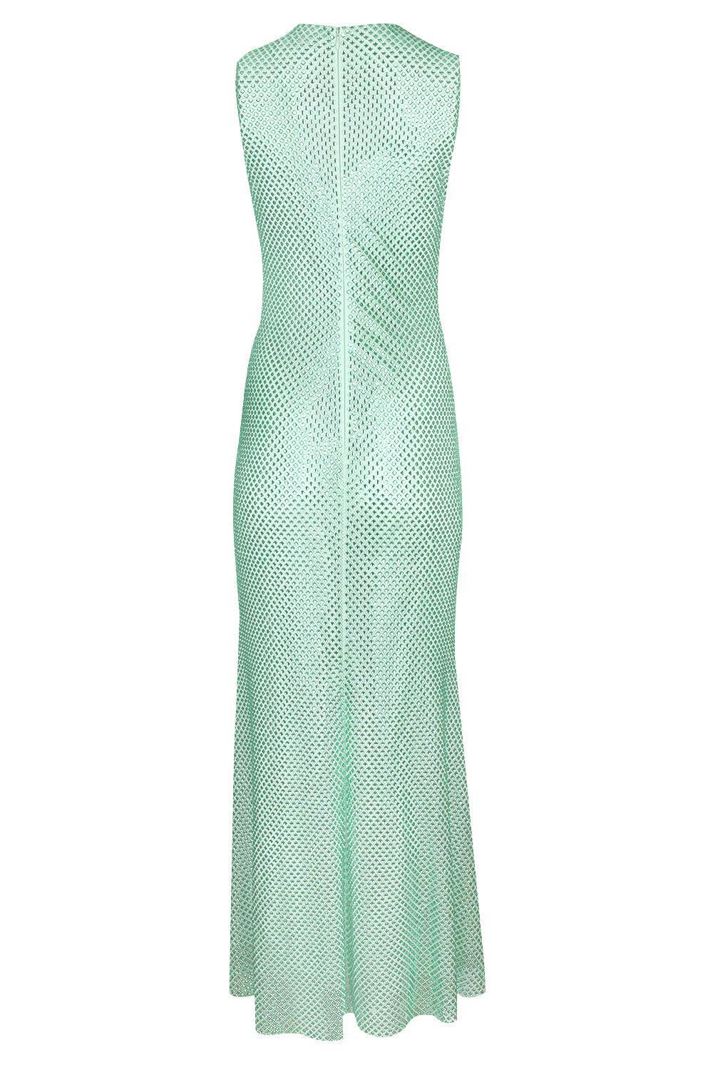 Rhinestone Mesh Midi Dress-MNTGREEN-2-CLOTHINGDRESSGOWN-self-portrait