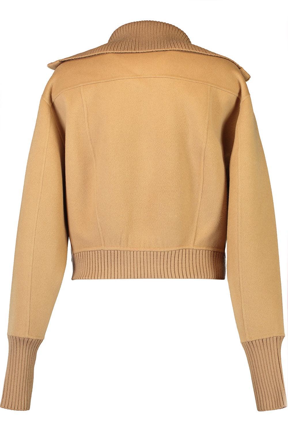 Double Faced Bomber Jacket-CAMEL-2-CLOTHINGJACKETCASUAL-VICTORIA BECKHAM