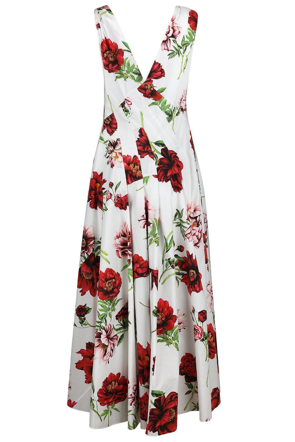 Sleeveless Peony Day Dress-IVORMULT-4-CLOTHINGDRESSCASUAL-OSCAR DE LA RENTA