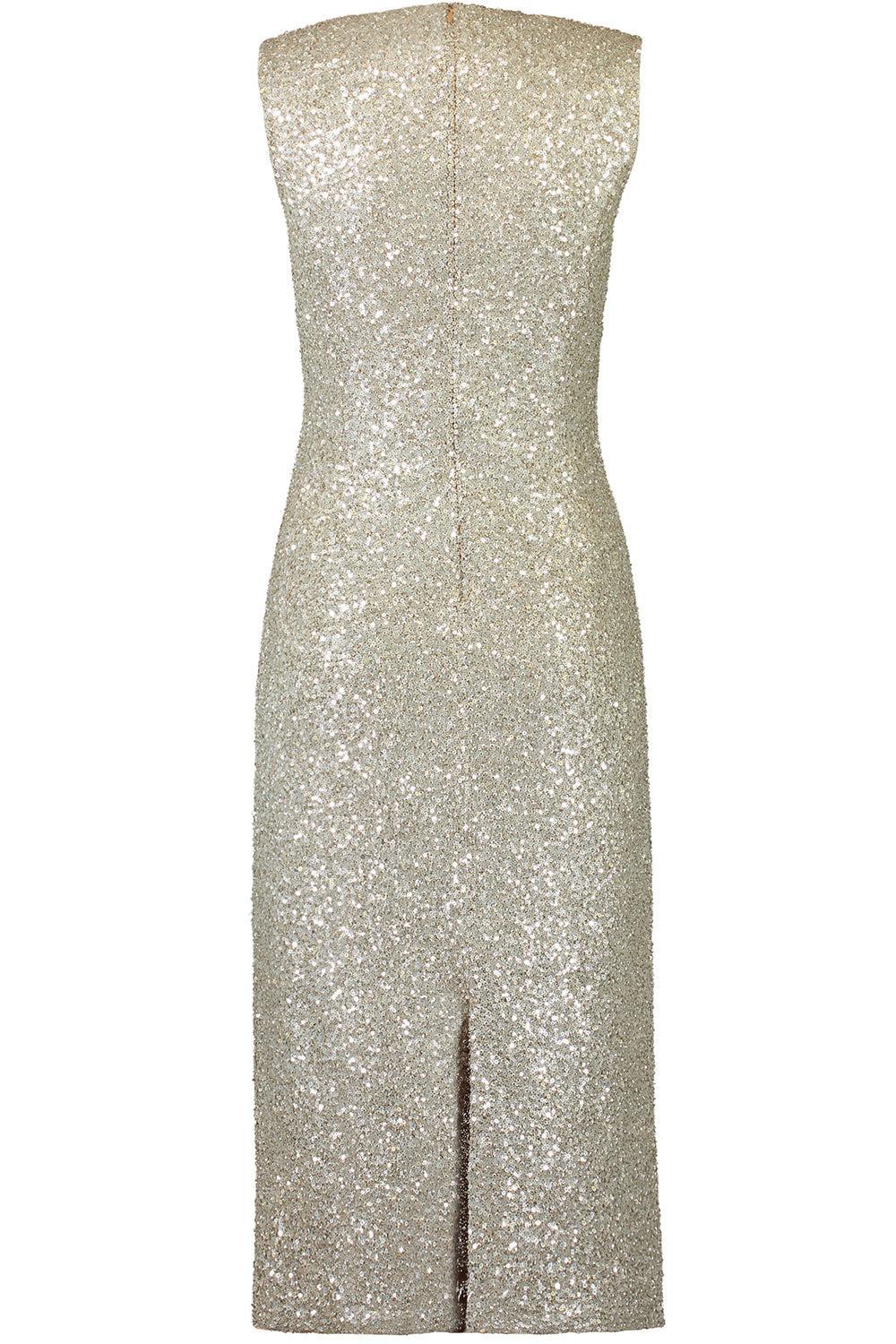 Embroidered Sheath Dress-OYSTER-2-CLOTHINGDRESSCOCKTAIL-MICHAEL KORS COLLECTION