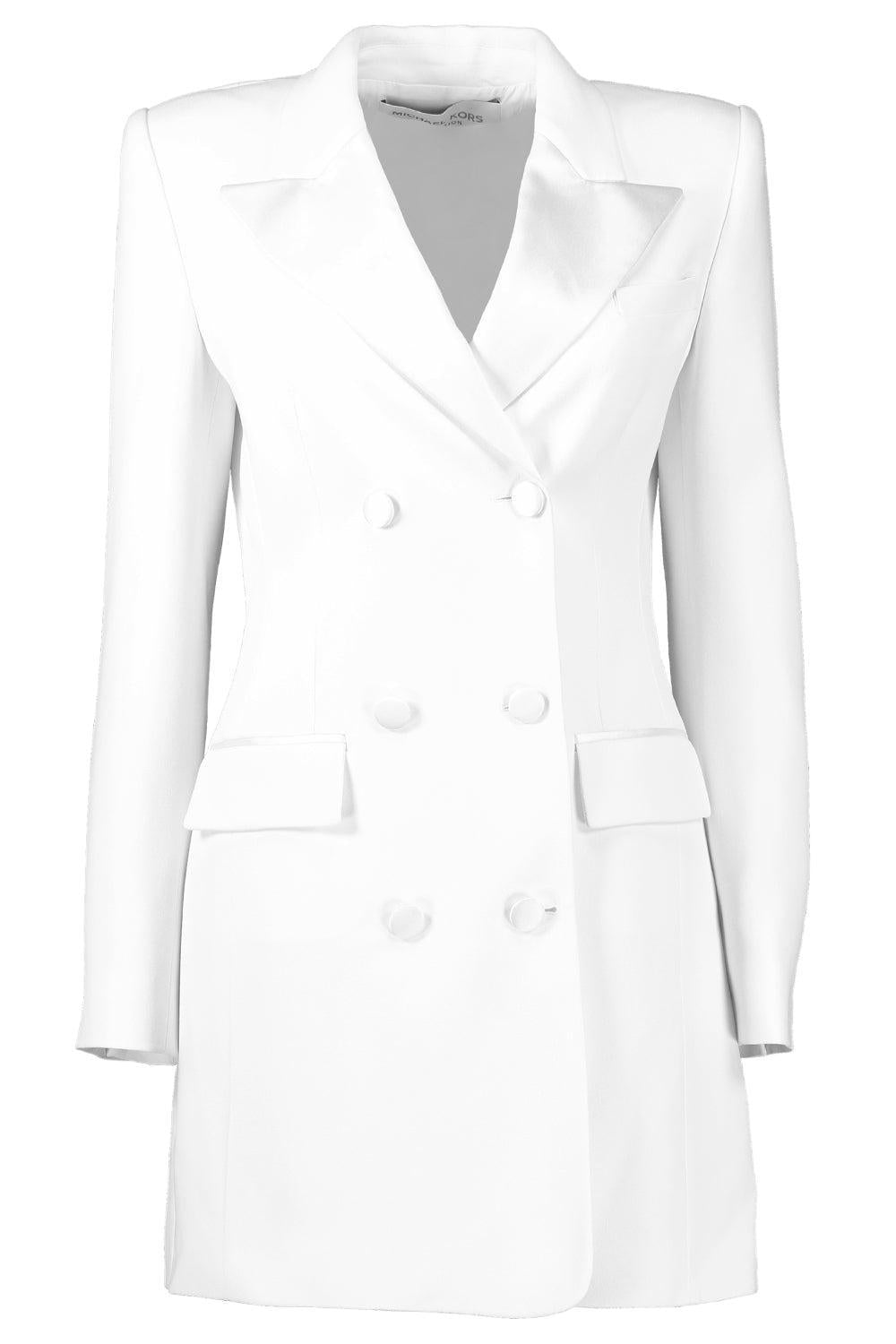 Michael Kors Crepe Sab Tuxedo Dress - White
