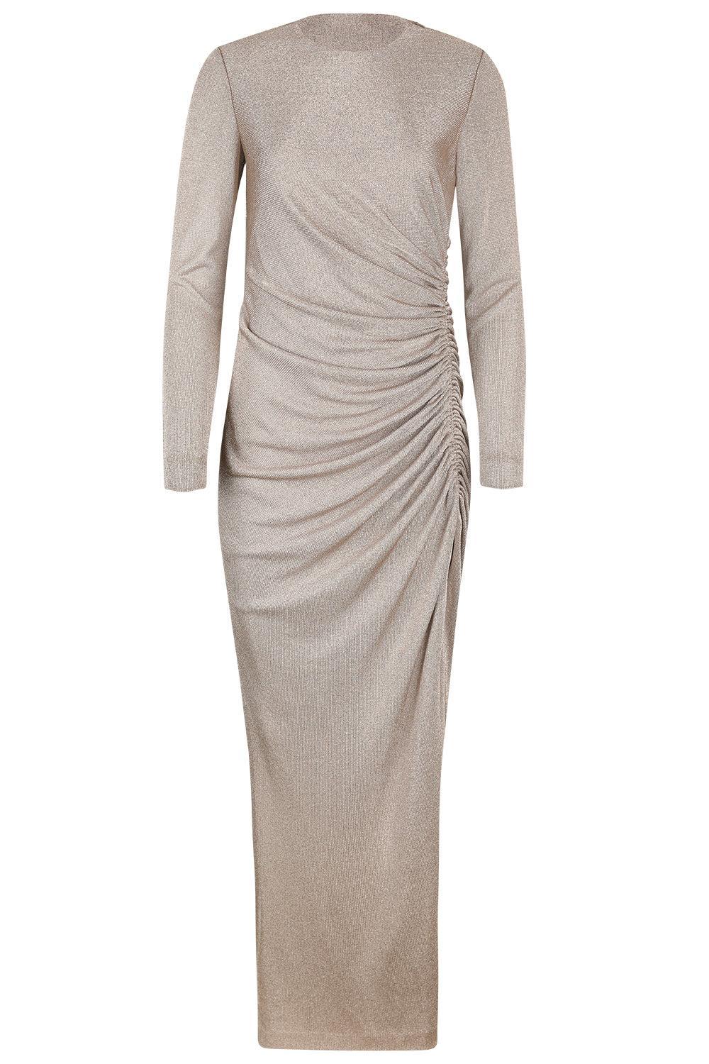 Oscar de la Renta Women's Draped Metallic Jersey Gown - Platinum