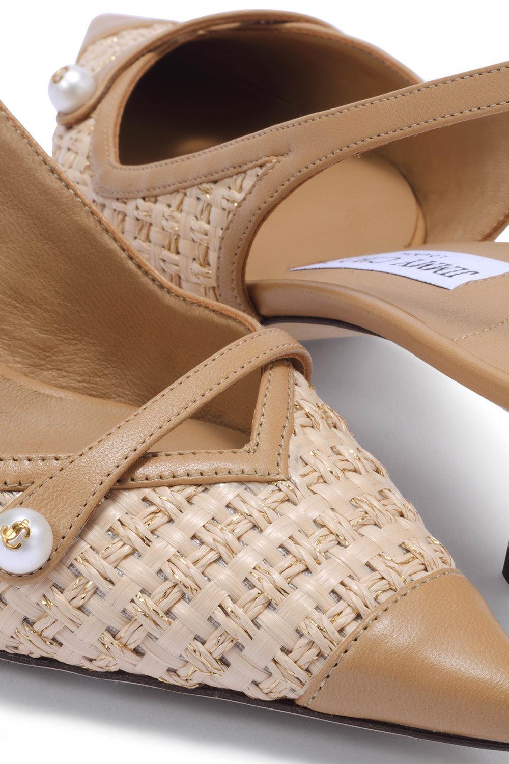 Amita Slingback Pump - Cappucino Raffia-CAPPUNAT-36.5-SHOEPUMP-JIMMY CHOO