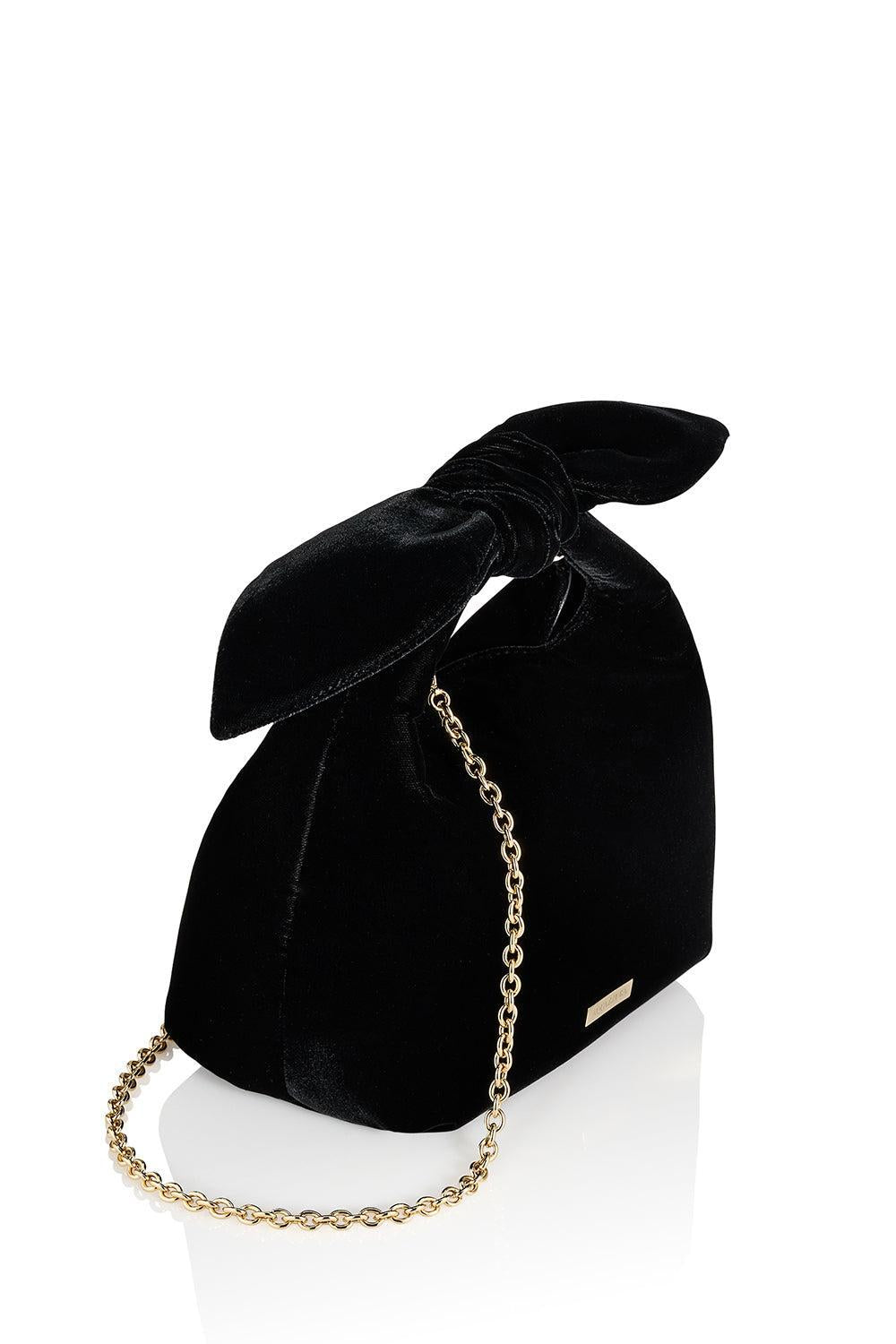 Bow Tie Hobo Mini Bag - Black Light Gold-BLKLTGD-HANDBAGTOP HANDLE-AQUAZZURA