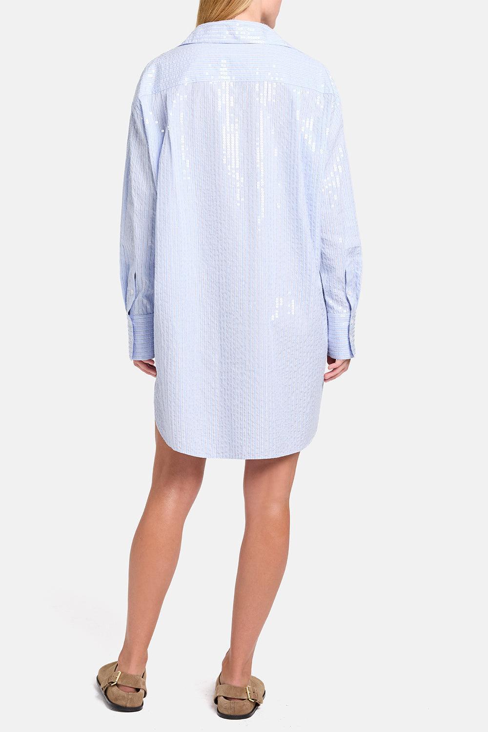 Big Joe Shirt Dress-BLUE-XS-CLOTHINGDRESSCASUAL-TWP