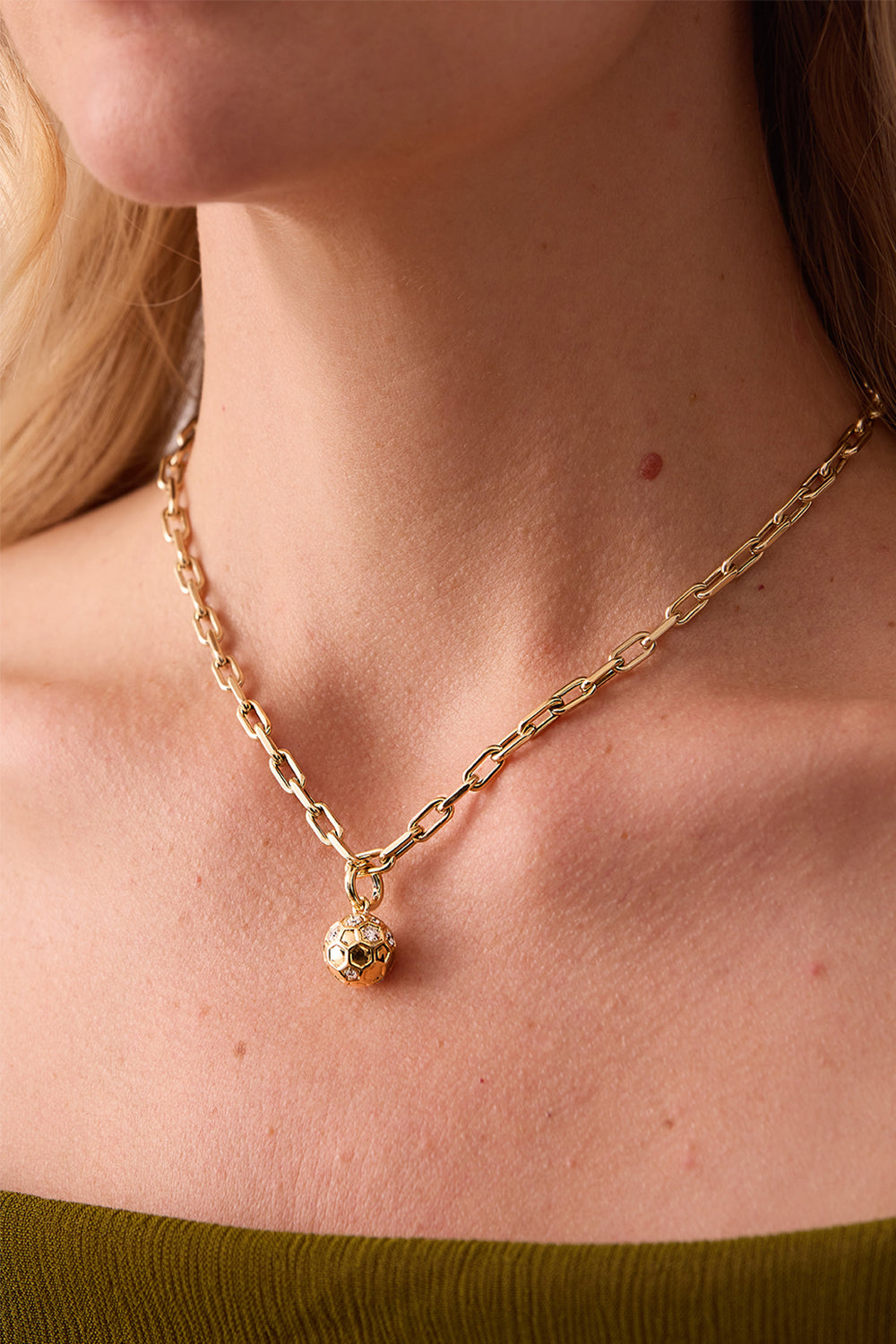 Diamond Honey Comb Partial Ball Charm